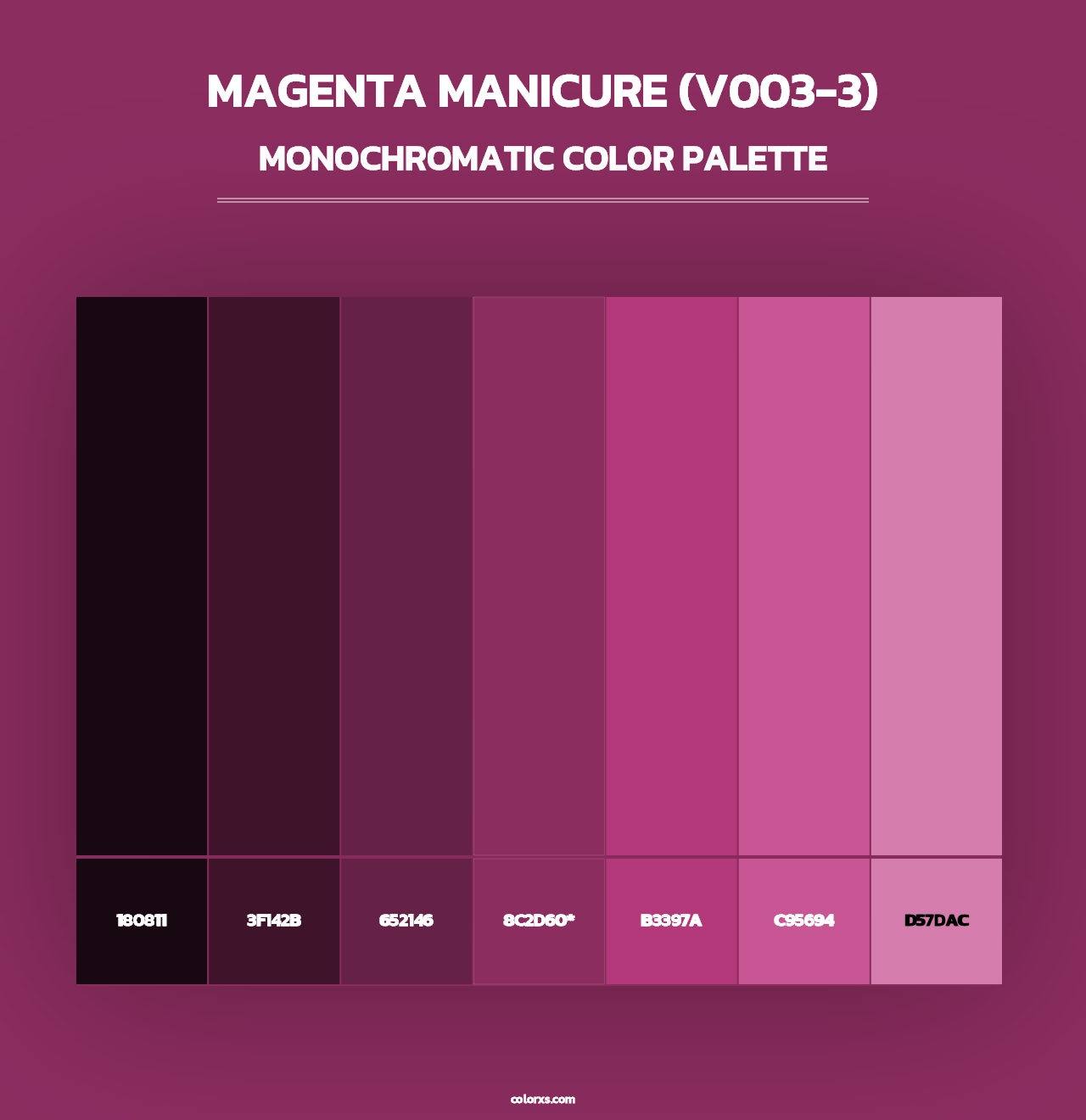 Magenta Manicure (V003-3) - Monochromatic Color Palette