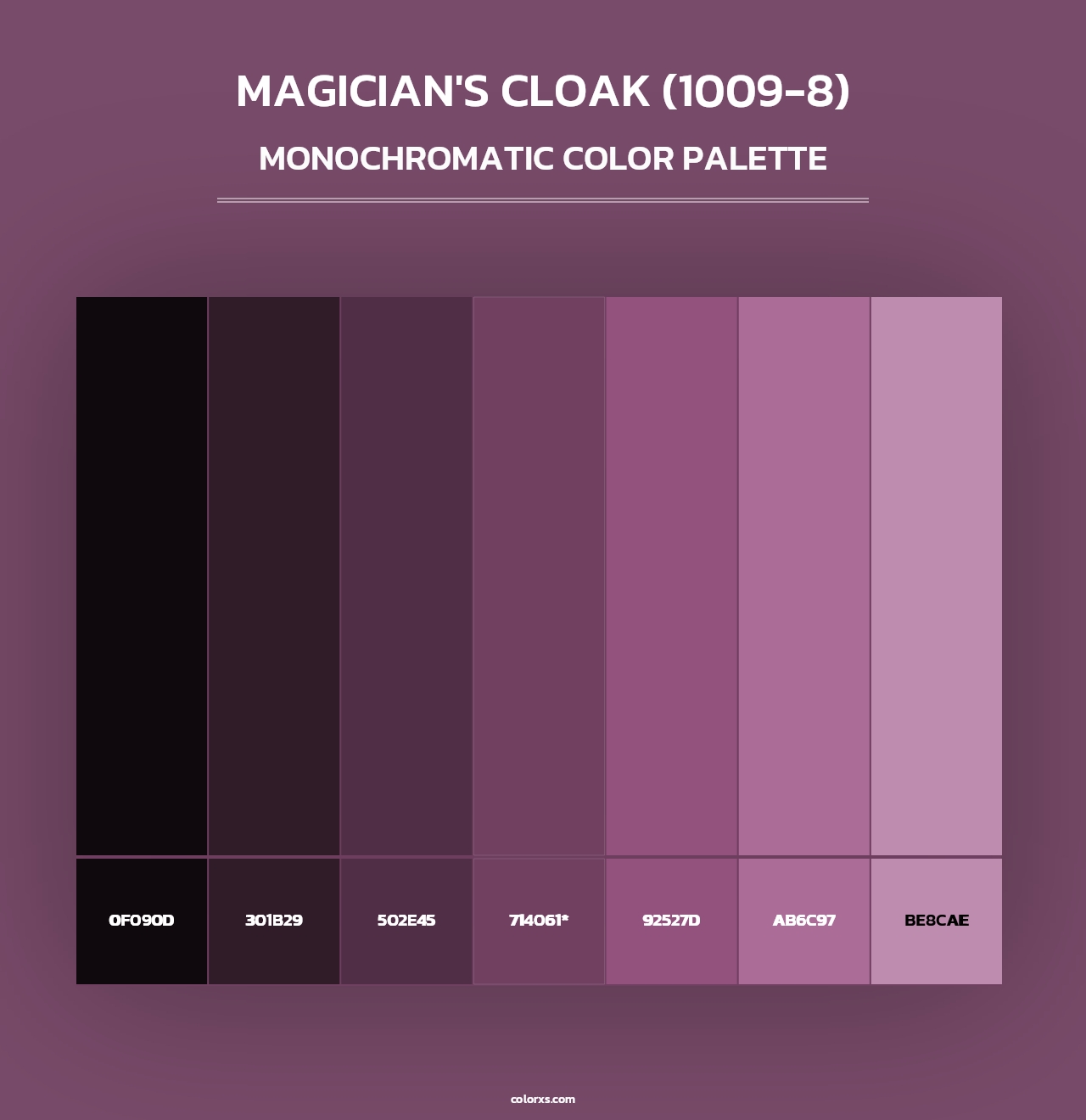 Magician's Cloak (1009-8) - Monochromatic Color Palette