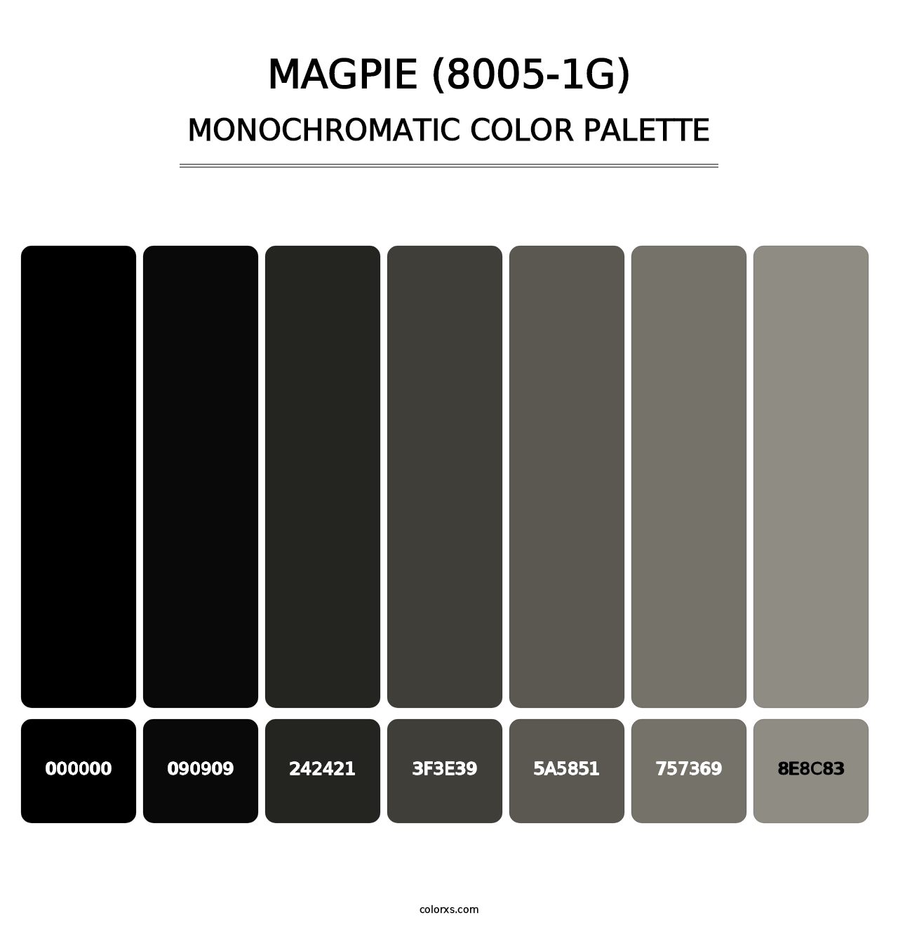 Magpie (8005-1G) - Monochromatic Color Palette