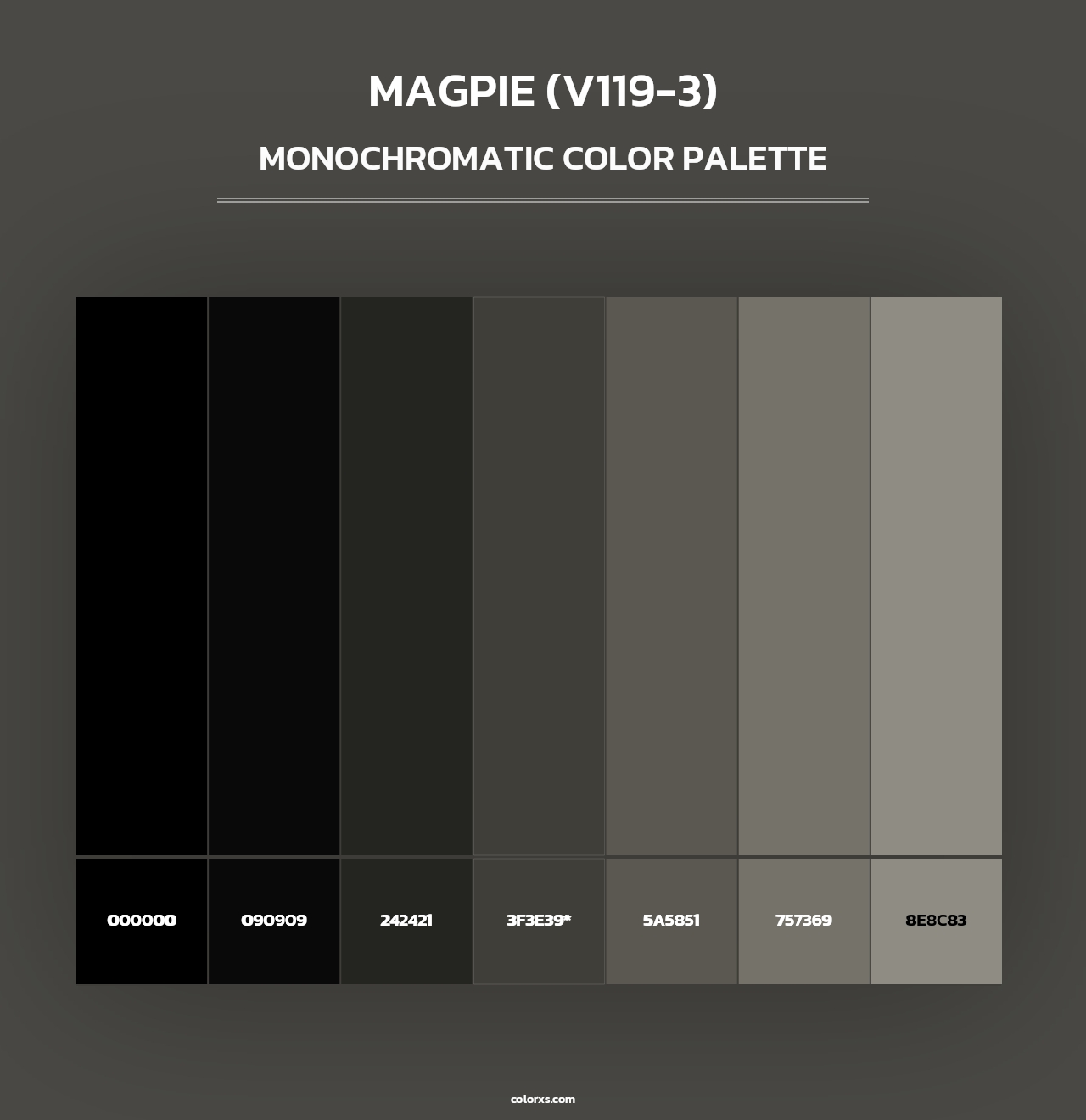 Magpie (V119-3) - Monochromatic Color Palette