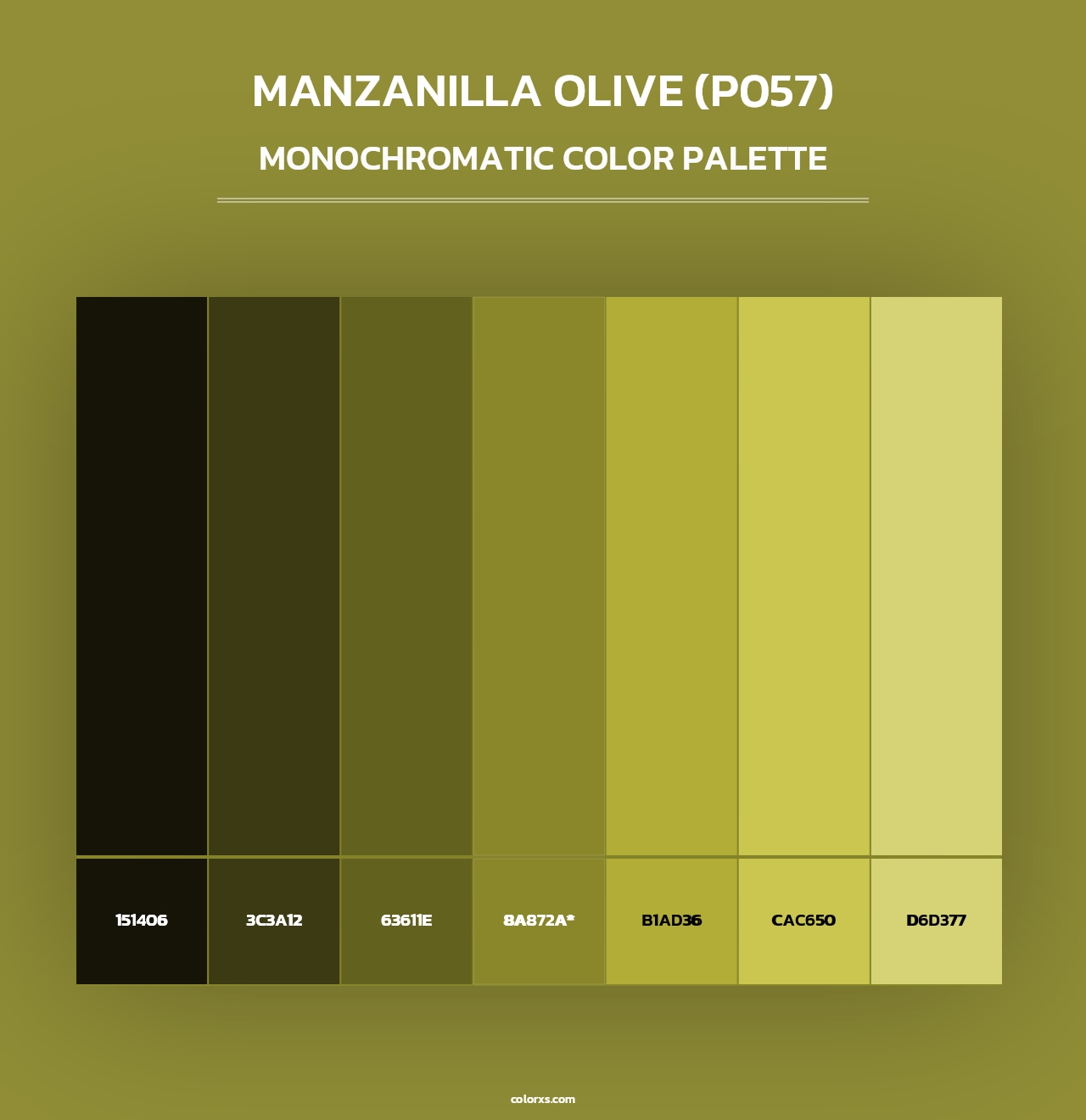 Manzanilla Olive (P057) - Monochromatic Color Palette