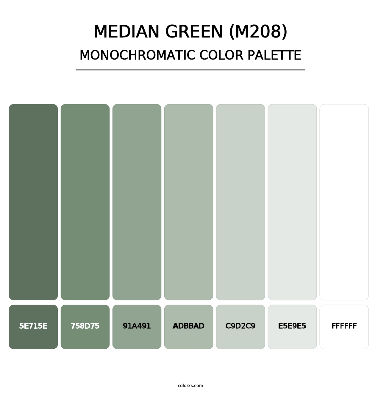 Median Green (M208) - Monochromatic Color Palette