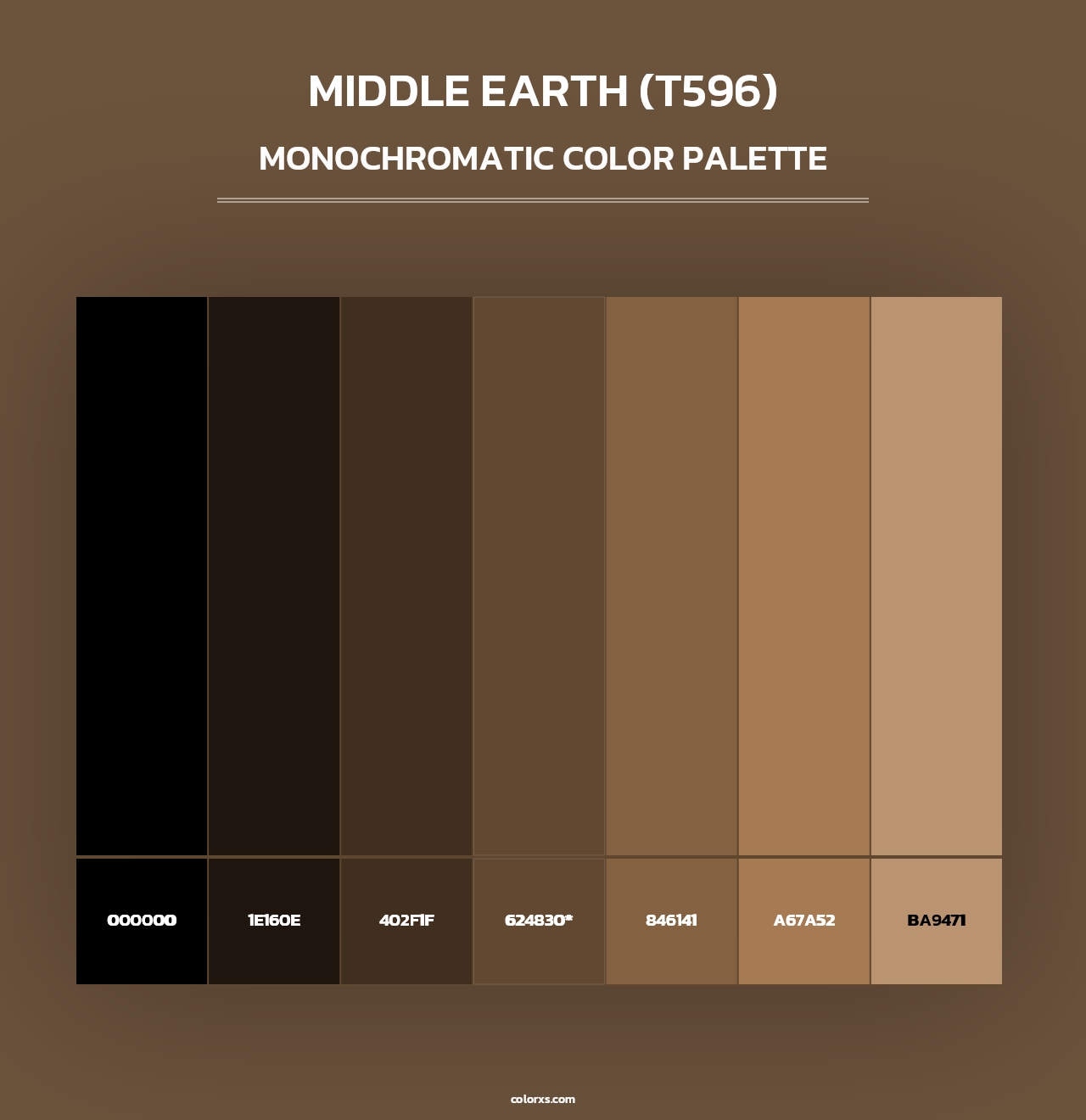 Middle Earth (T596) - Monochromatic Color Palette