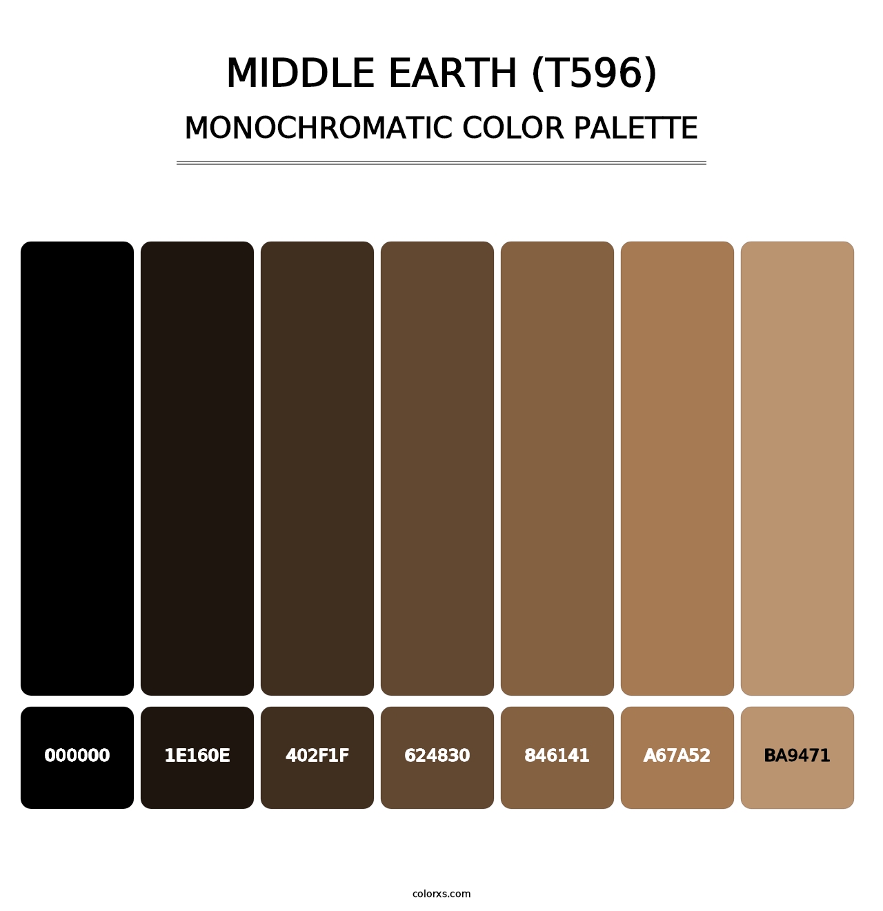 Middle Earth (T596) - Monochromatic Color Palette