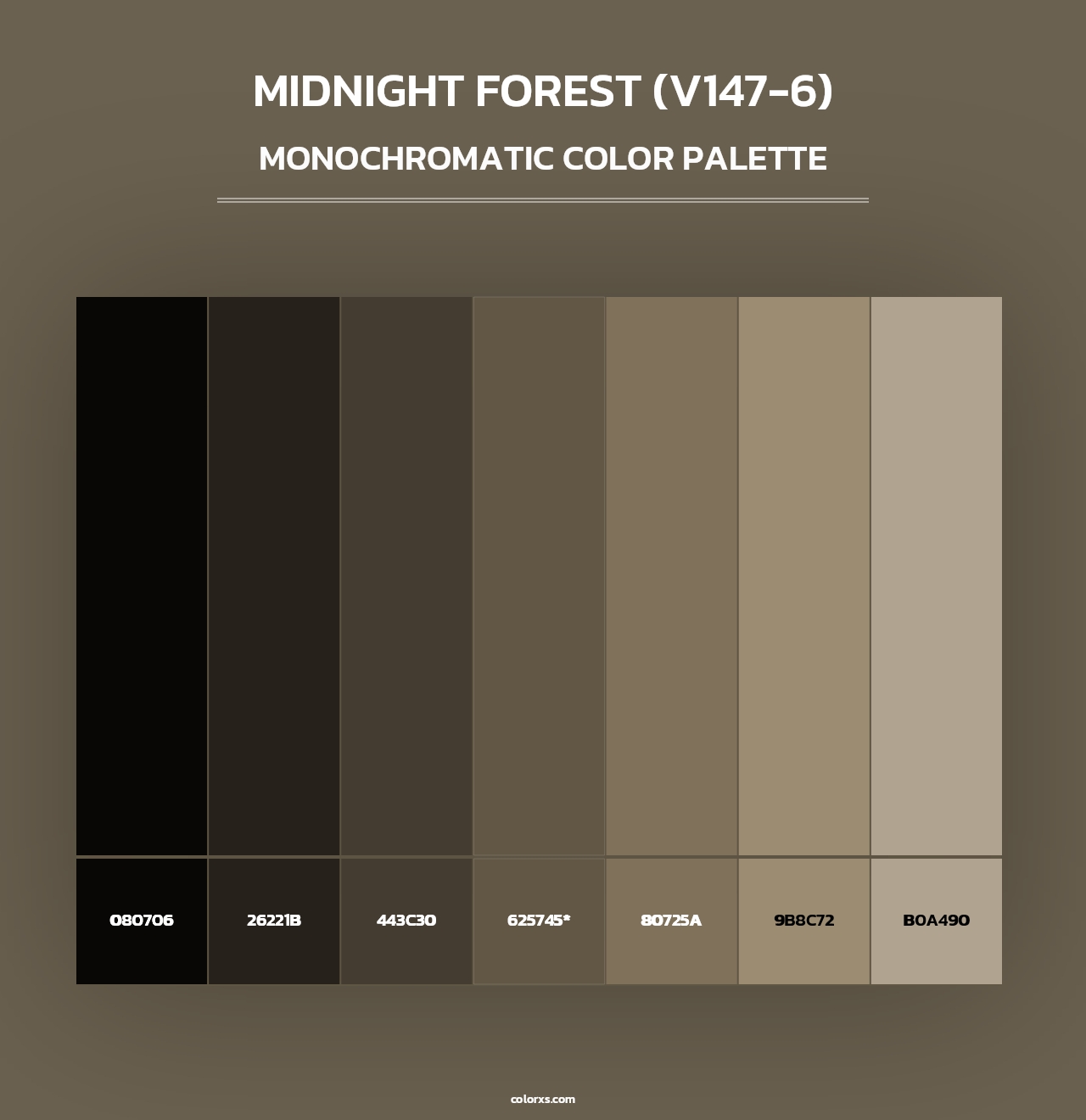Midnight Forest (V147-6) - Monochromatic Color Palette