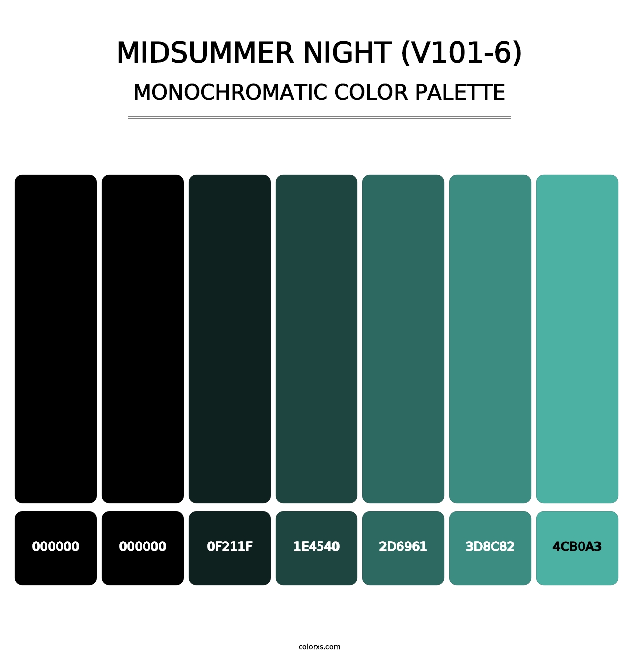 Midsummer Night (V101-6) - Monochromatic Color Palette