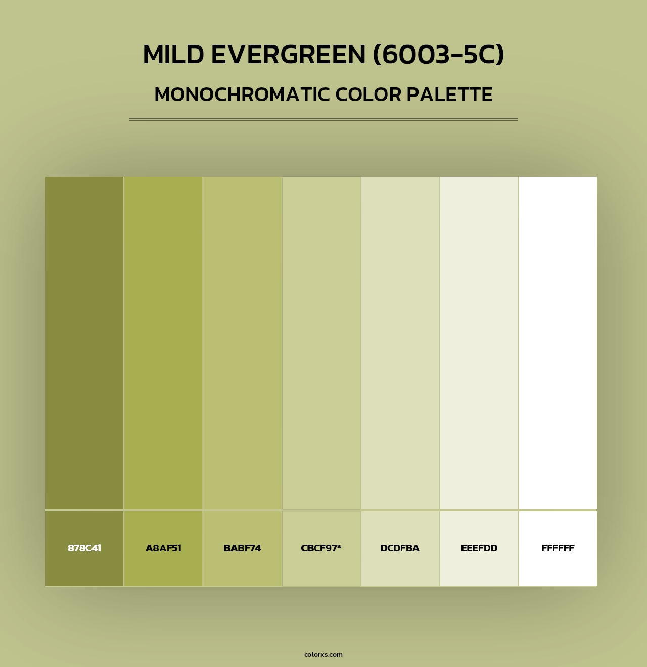 Mild Evergreen (6003-5C) - Monochromatic Color Palette