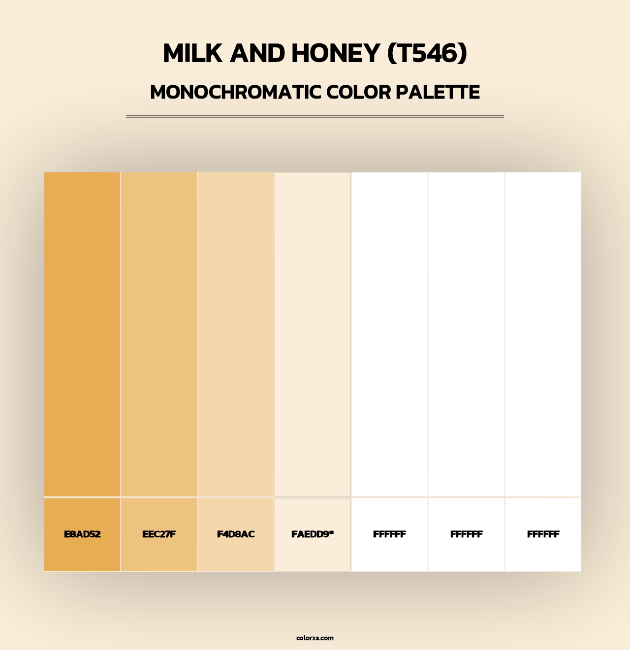 Milk and Honey (T546) - Monochromatic Color Palette
