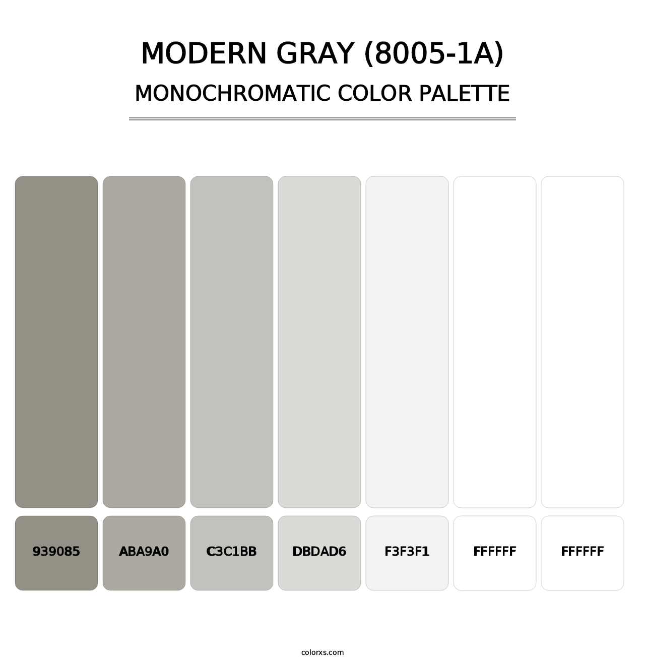 Modern Gray (8005-1A) - Monochromatic Color Palette