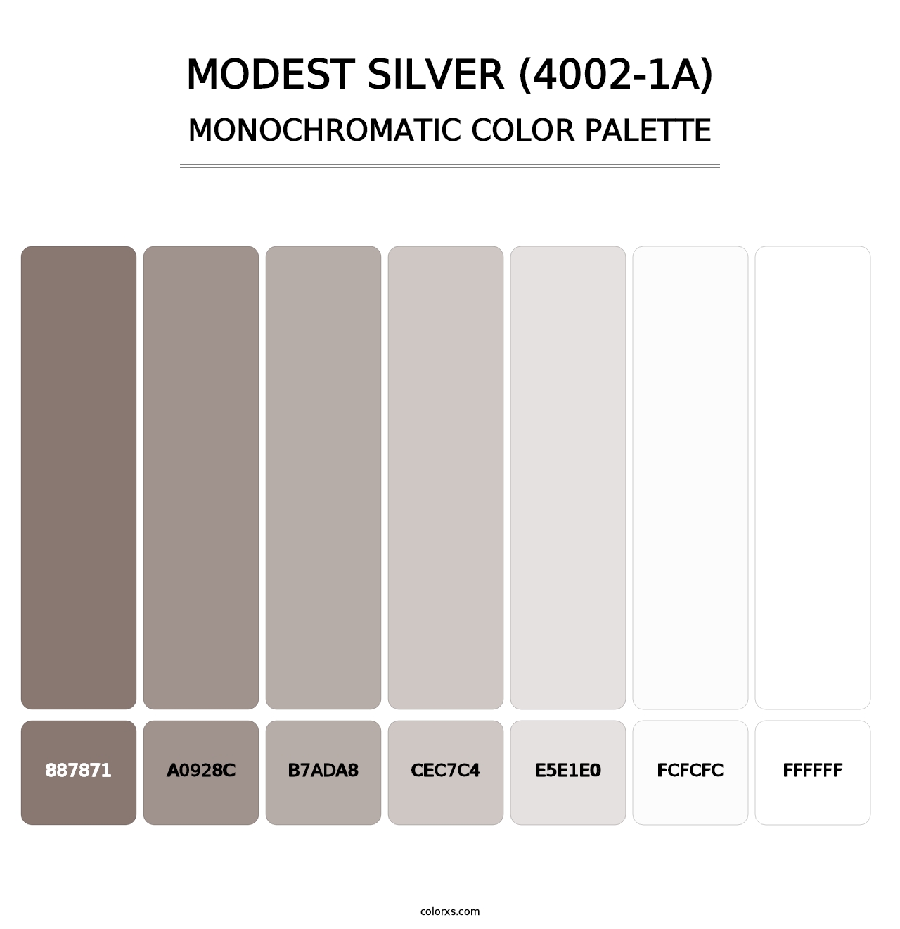Modest Silver (4002-1A) - Monochromatic Color Palette