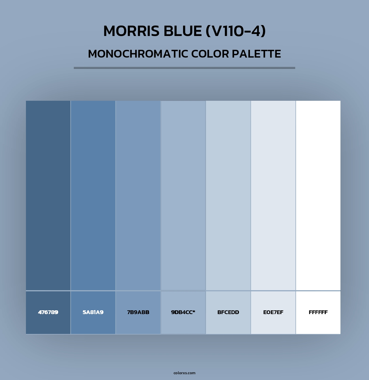 Morris Blue (V110-4) - Monochromatic Color Palette