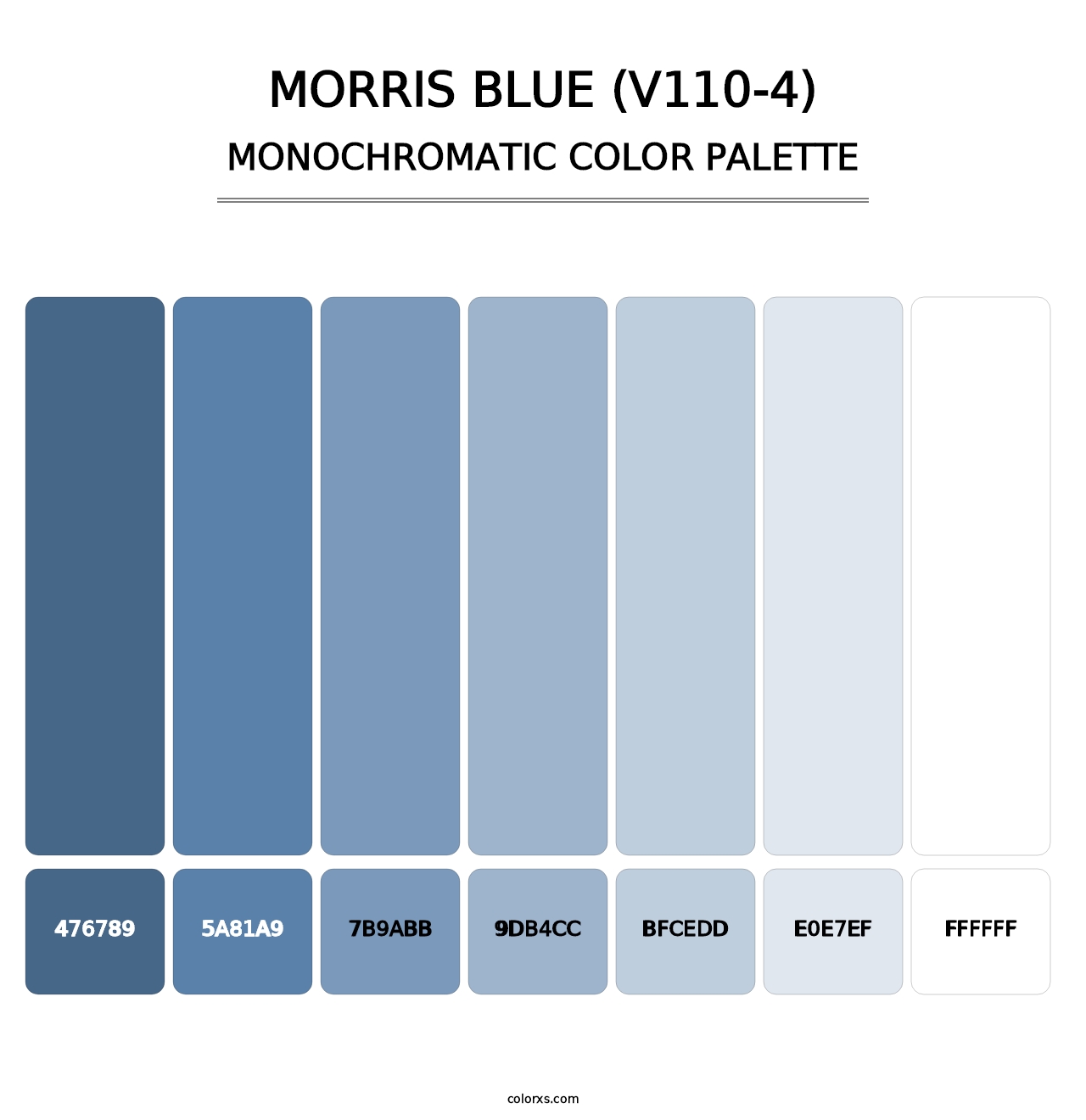 Morris Blue (V110-4) - Monochromatic Color Palette