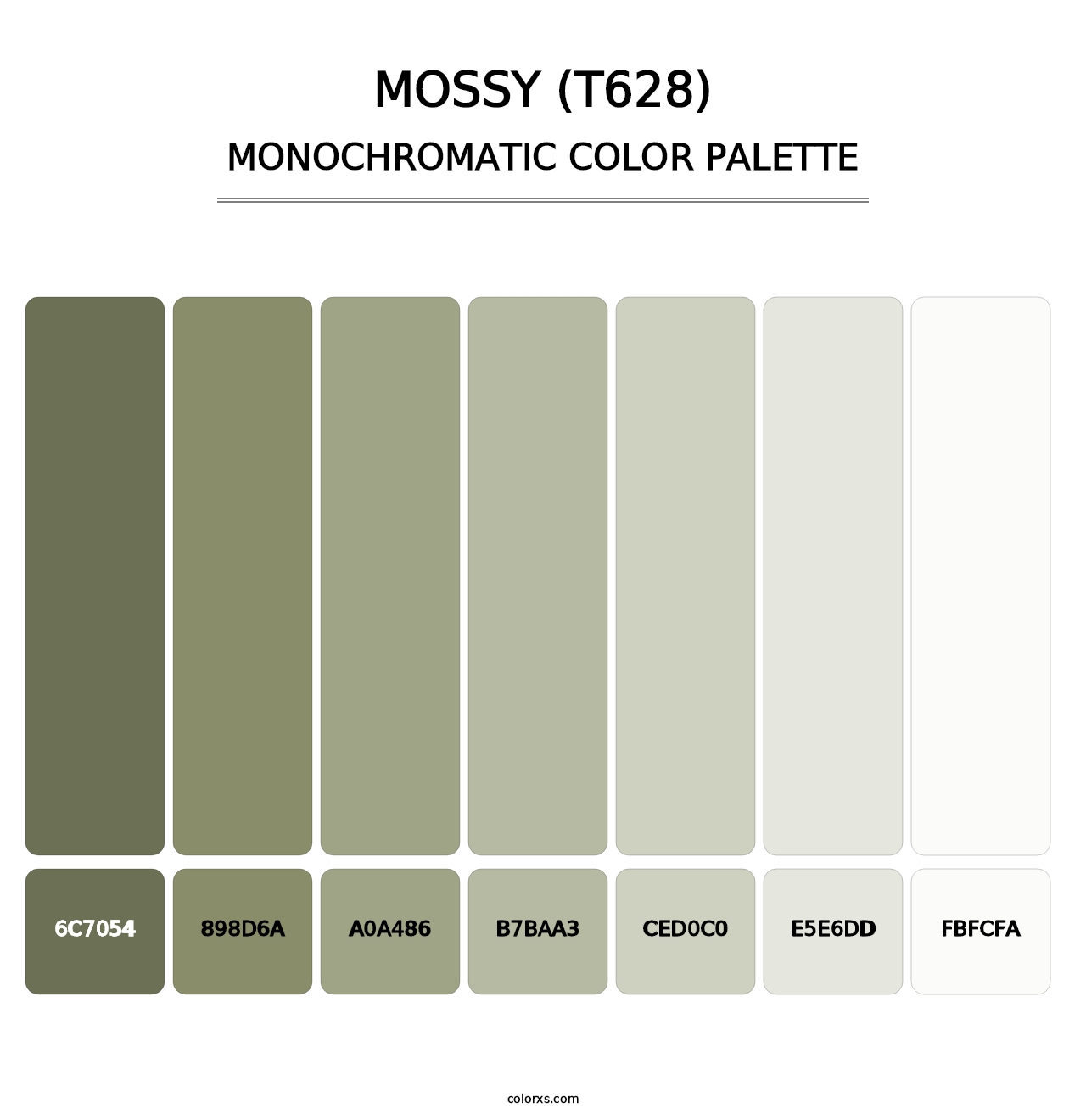 Mossy (T628) - Monochromatic Color Palette