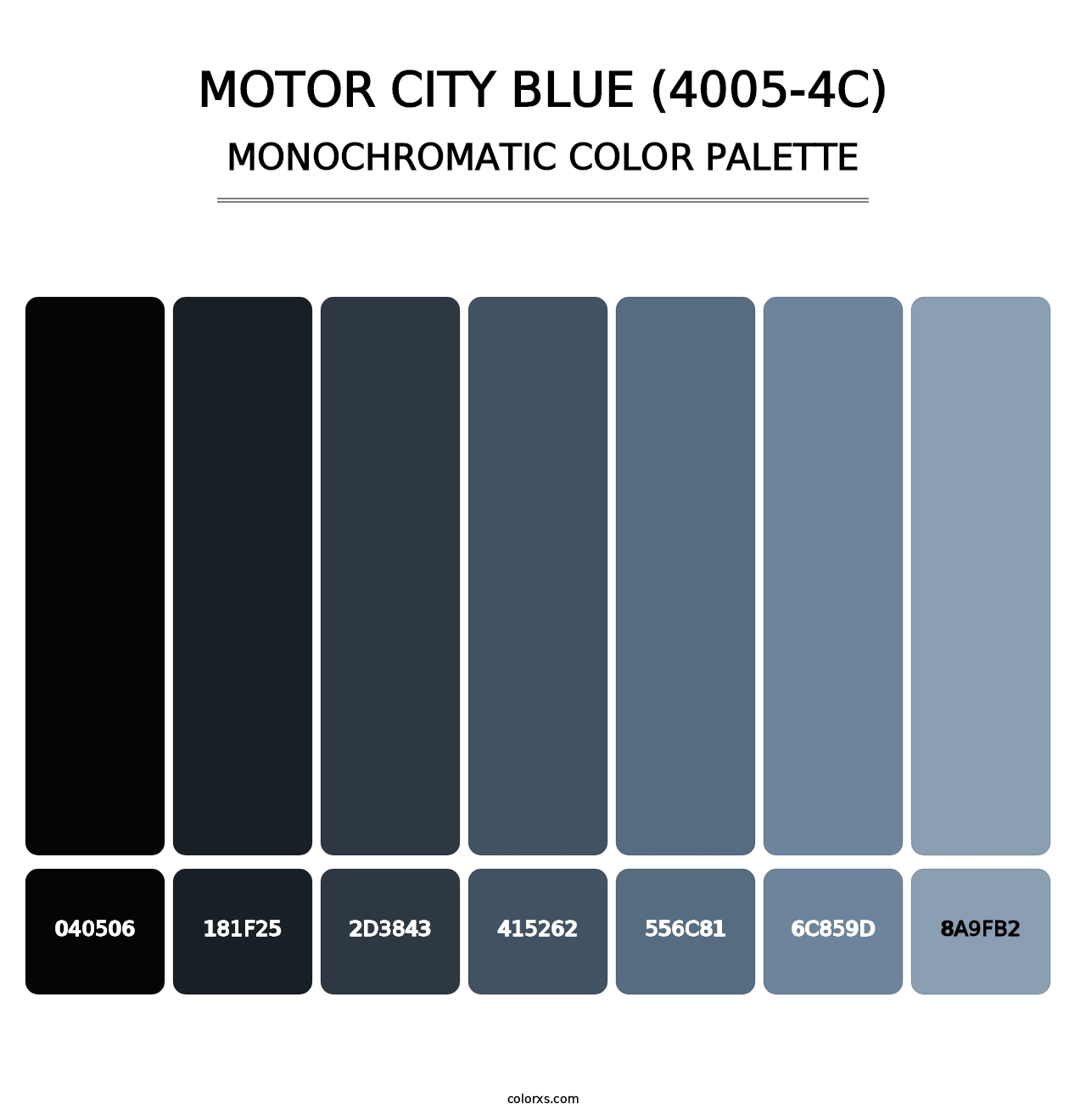 Motor City Blue (4005-4C) - Monochromatic Color Palette