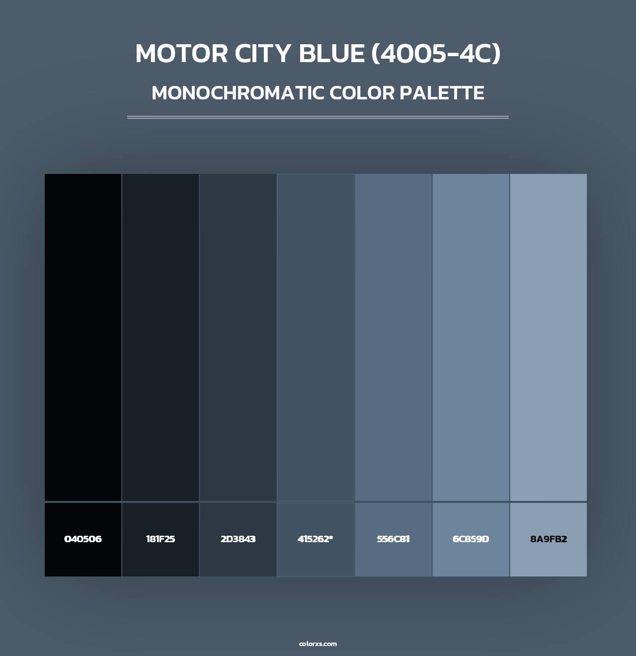 Motor City Blue (4005-4C) - Monochromatic Color Palette