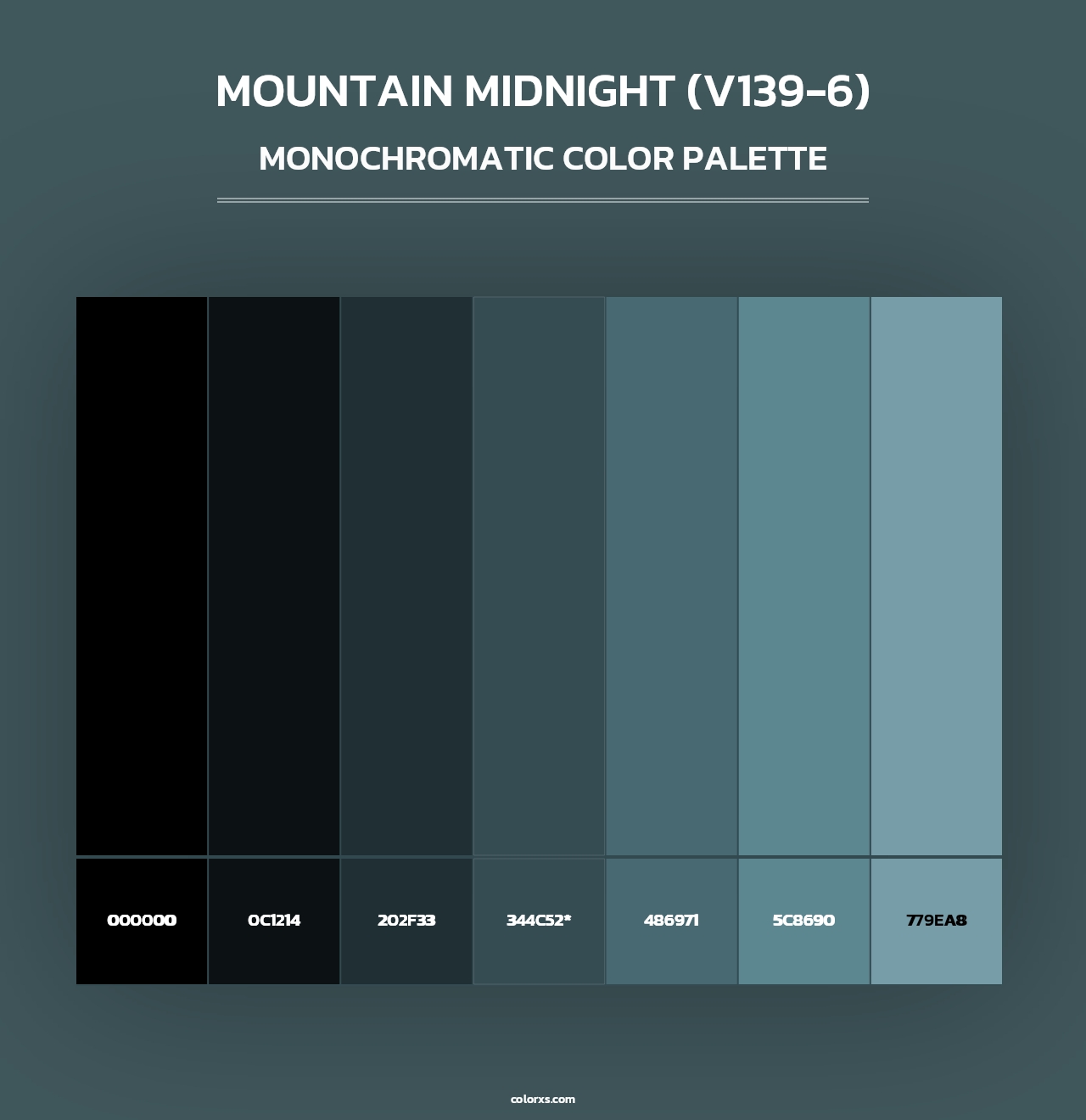 Mountain Midnight (V139-6) - Monochromatic Color Palette