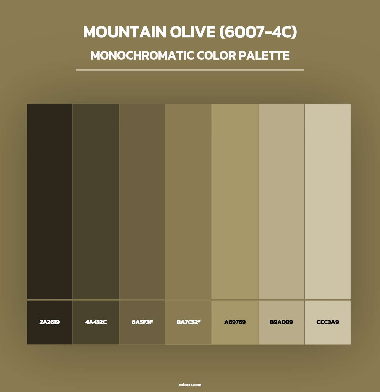 Mountain Olive (6007-4C) - Monochromatic Color Palette