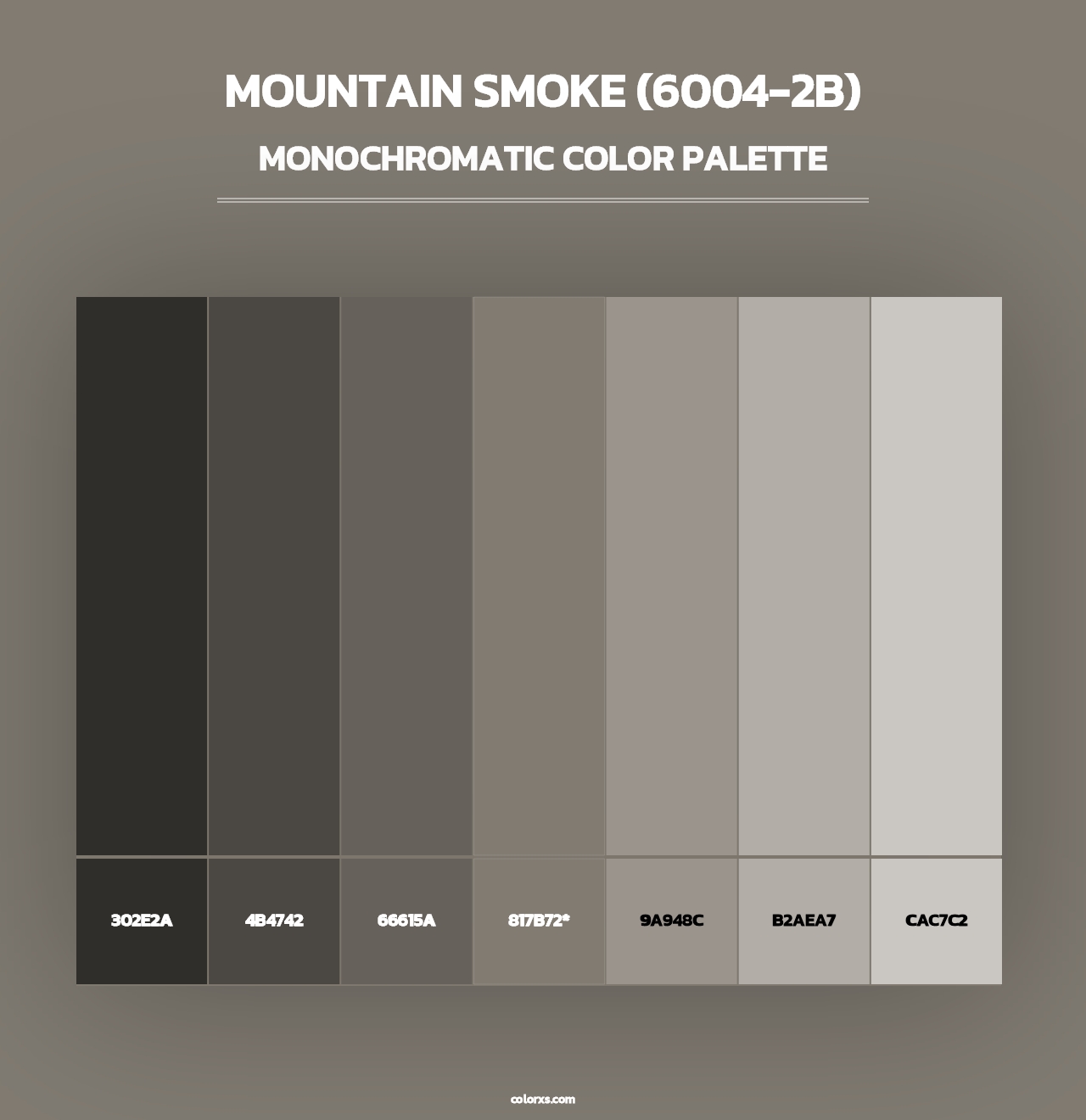 Mountain Smoke (6004-2B) - Monochromatic Color Palette