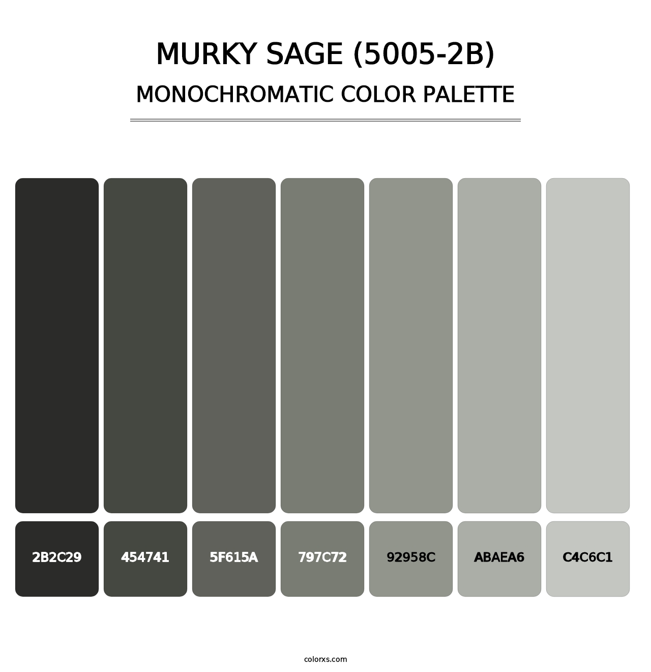 Murky Sage (5005-2B) - Monochromatic Color Palette