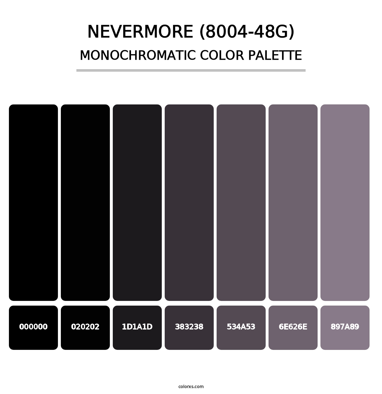 Nevermore (8004-48G) - Monochromatic Color Palette