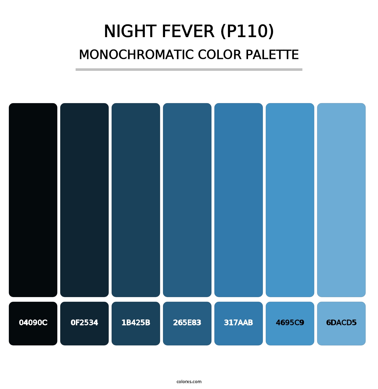 Night Fever (P110) - Monochromatic Color Palette