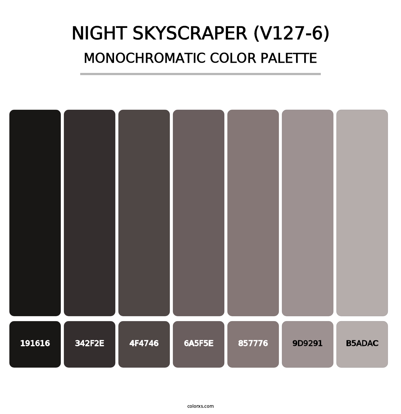 Night Skyscraper (V127-6) - Monochromatic Color Palette