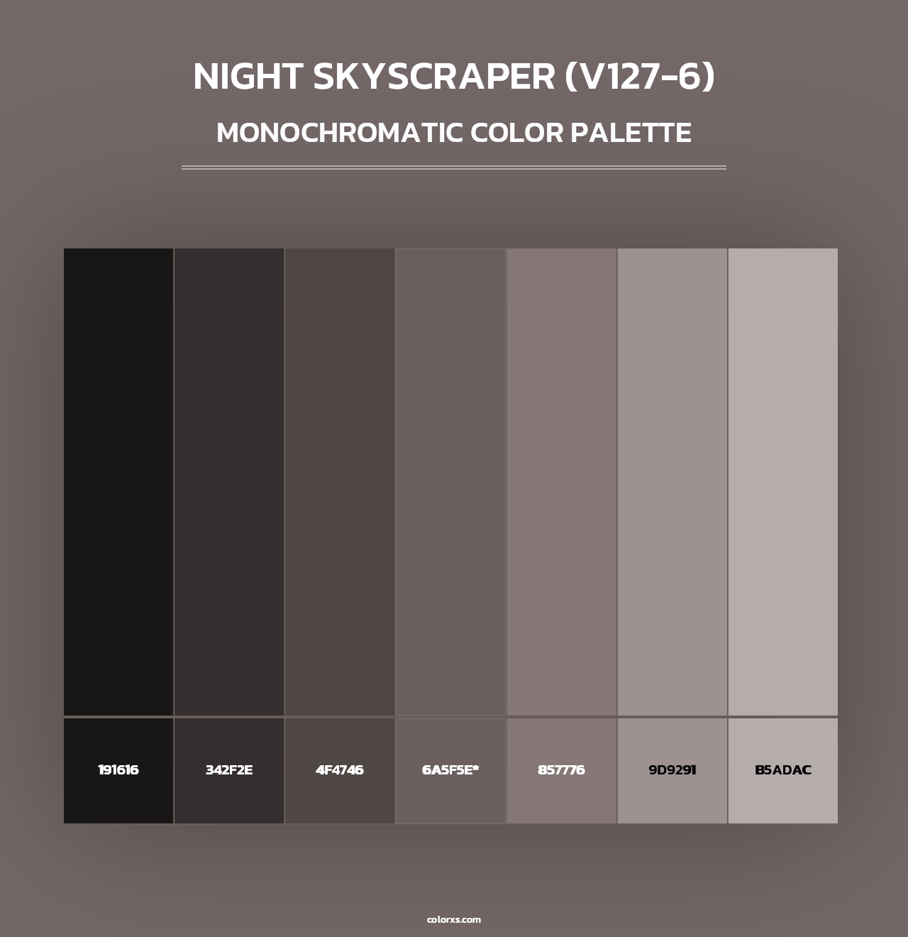 Night Skyscraper (V127-6) - Monochromatic Color Palette