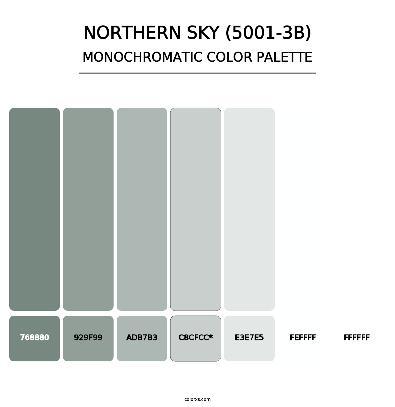 Northern Sky (5001-3B) - Monochromatic Color Palette