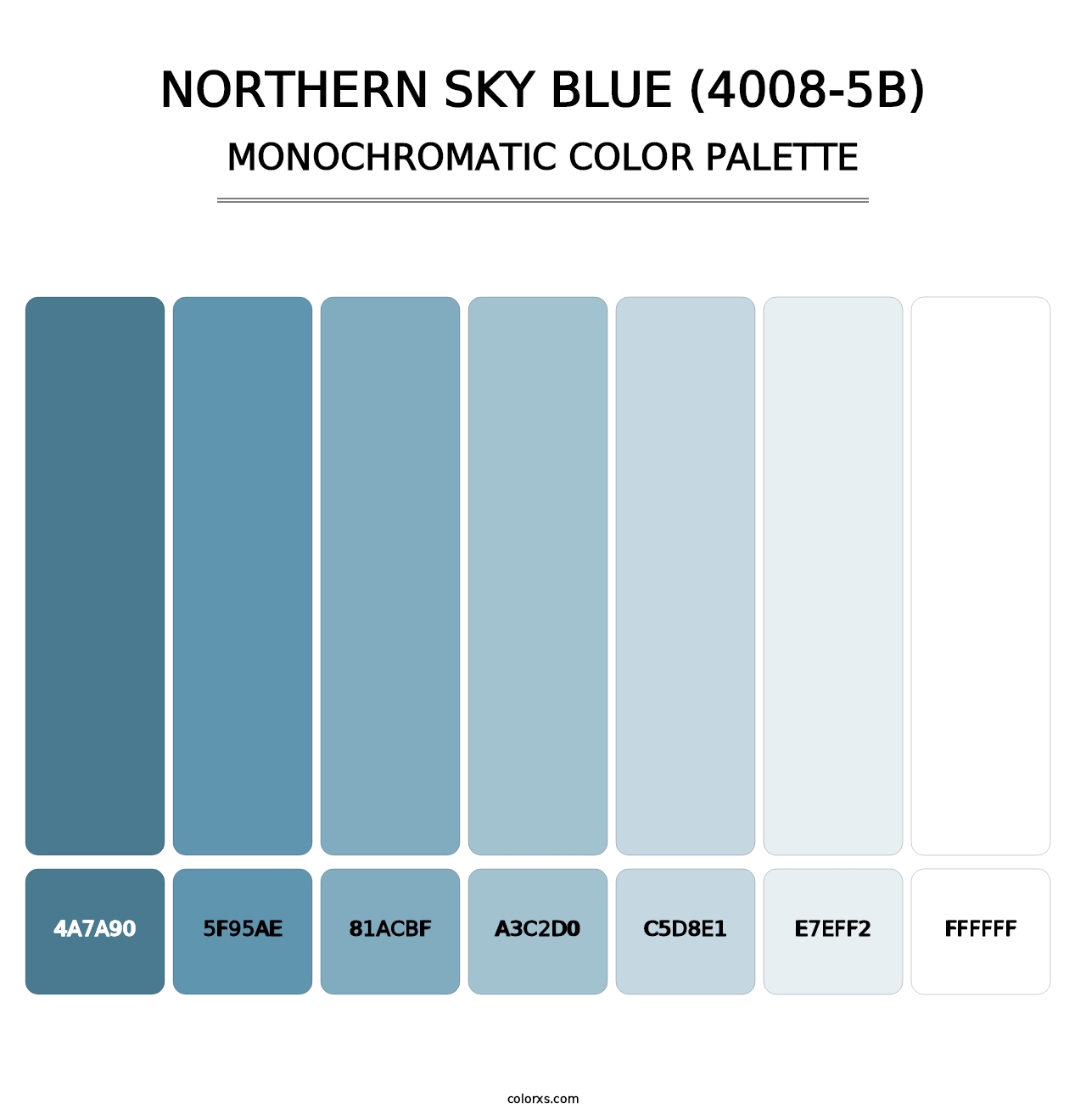 Northern Sky Blue (4008-5B) - Monochromatic Color Palette