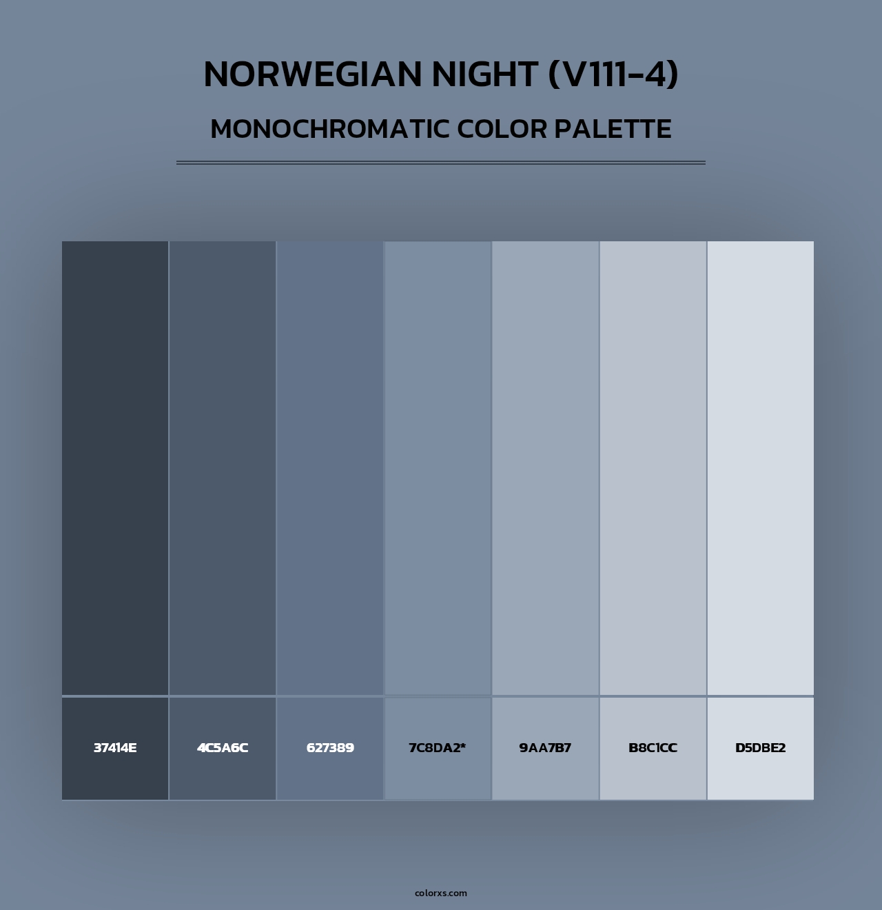 Norwegian Night (V111-4) - Monochromatic Color Palette