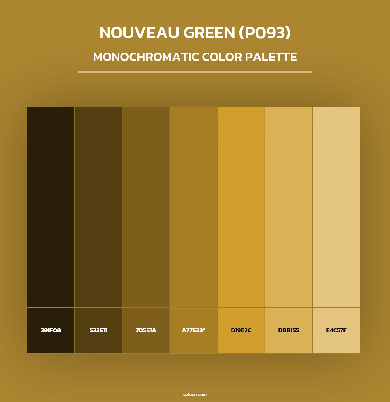 Nouveau Green (P093) - Monochromatic Color Palette