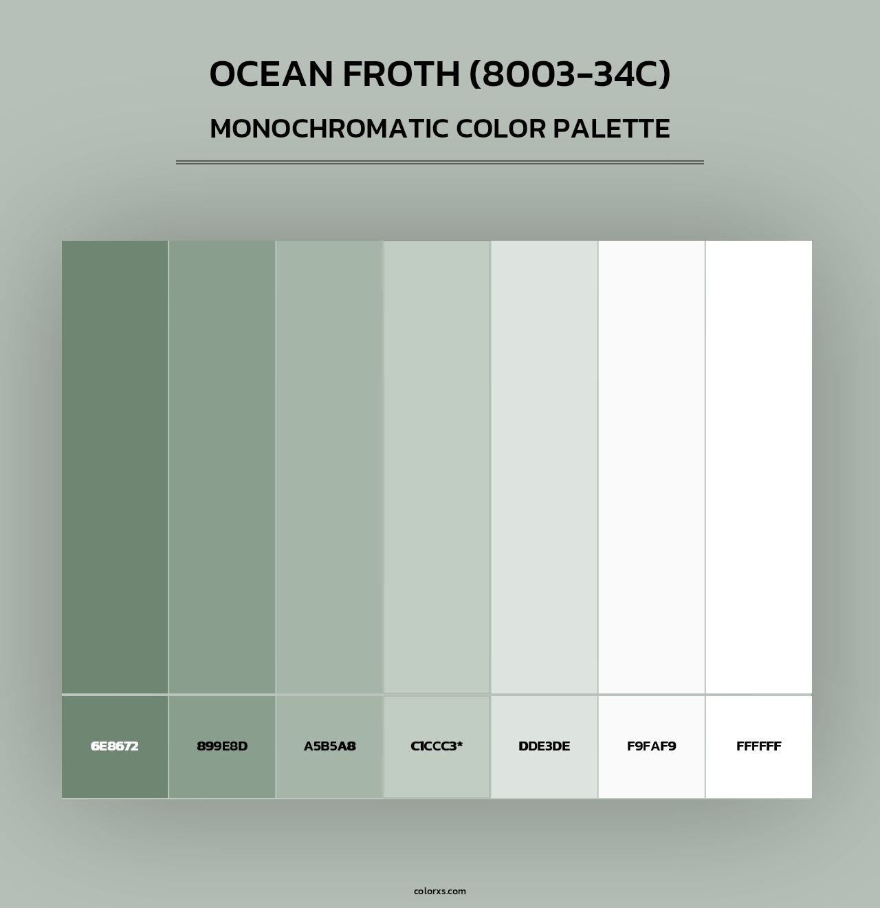 Ocean Froth (8003-34C) - Monochromatic Color Palette