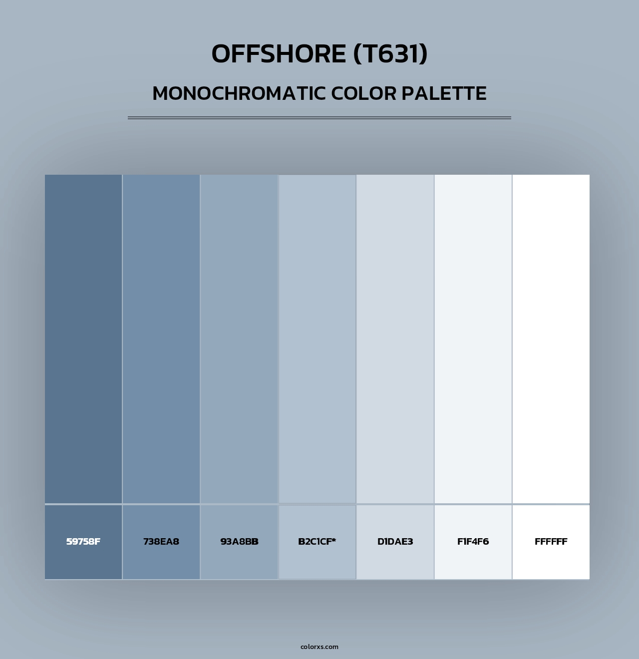 Offshore (T631) - Monochromatic Color Palette