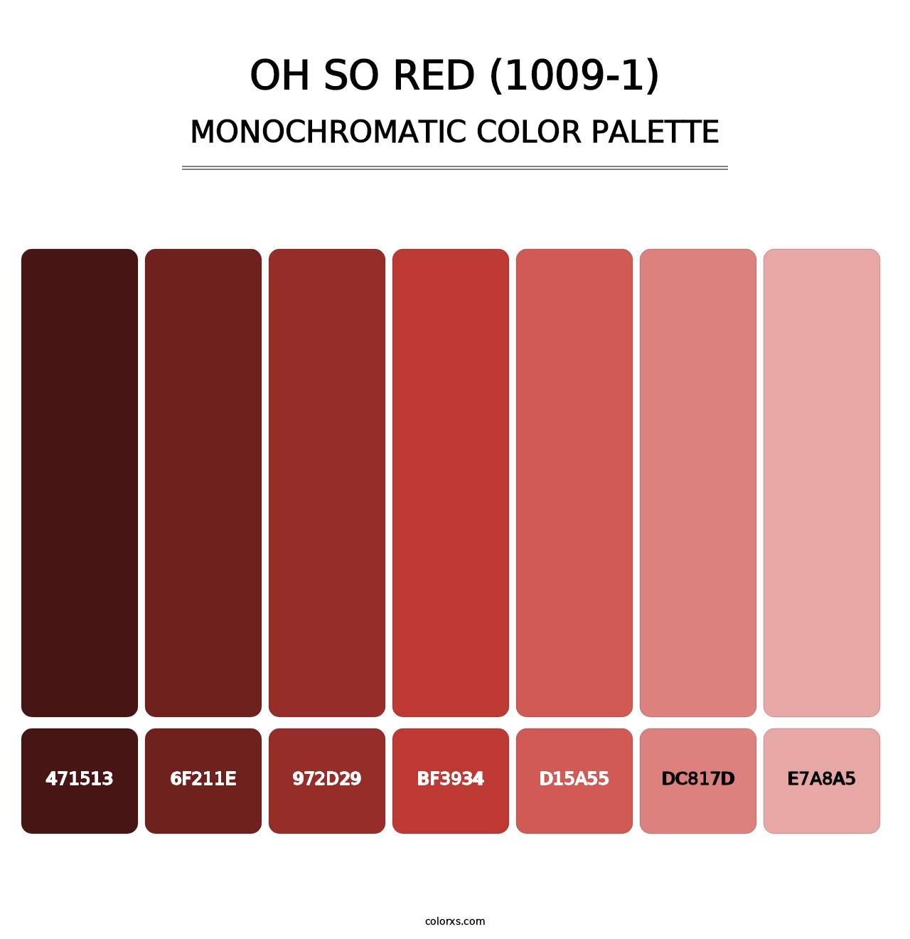 Oh So Red (1009-1) - Monochromatic Color Palette