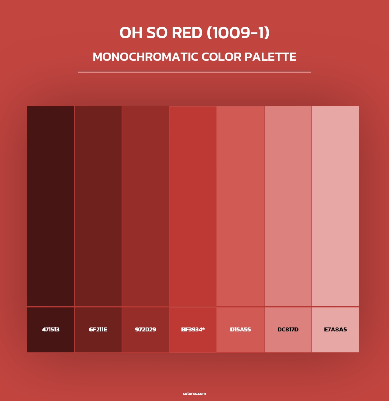 Oh So Red (1009-1) - Monochromatic Color Palette