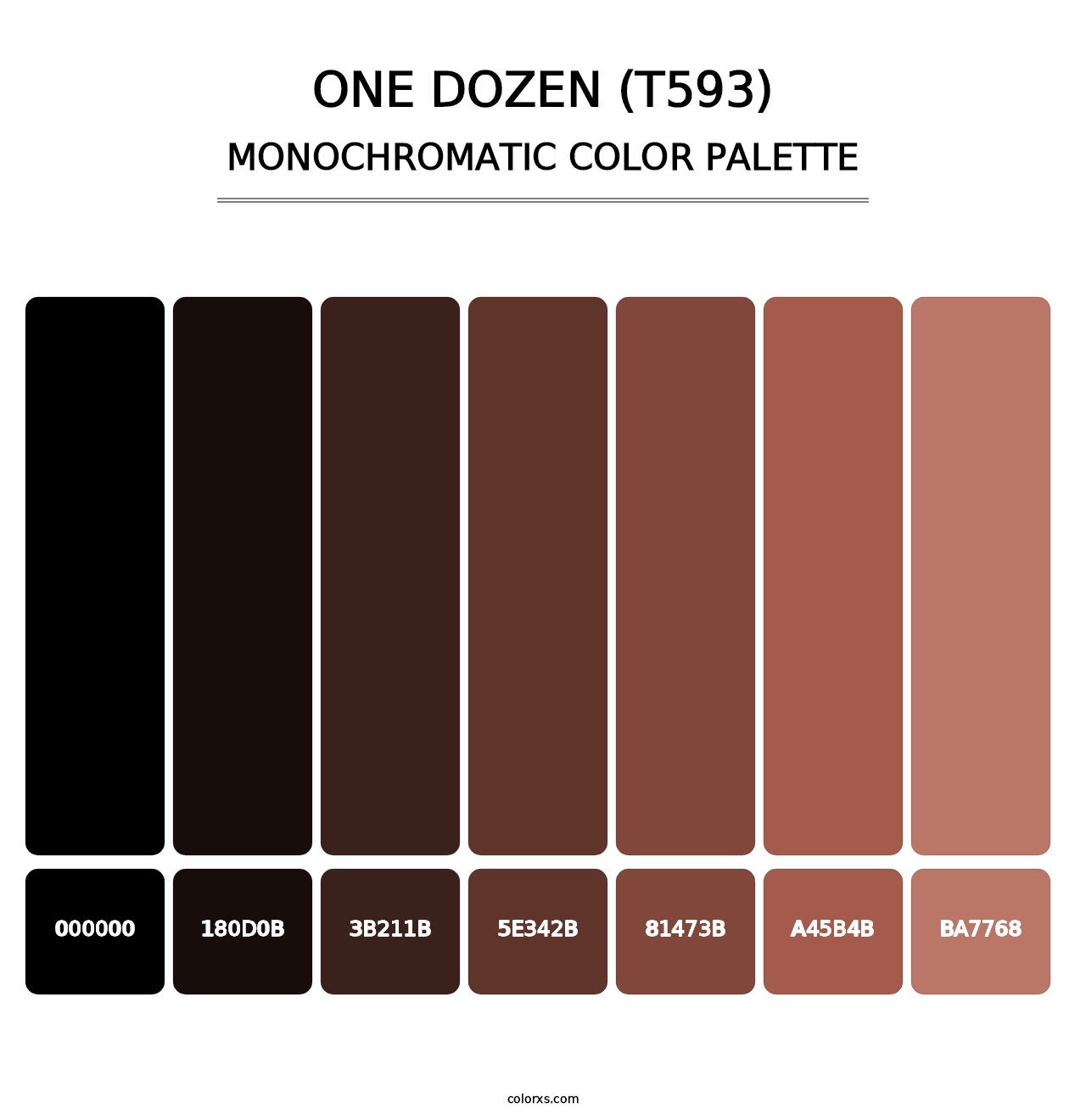 One Dozen (T593) - Monochromatic Color Palette