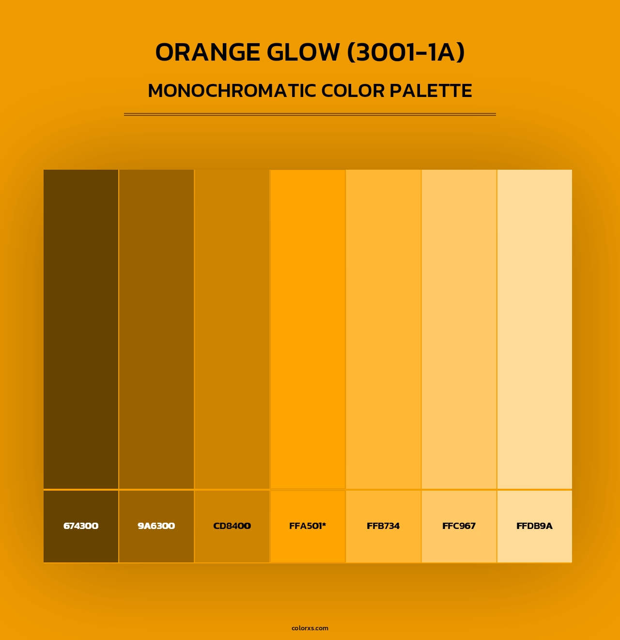 Orange Glow (3001-1A) - Monochromatic Color Palette