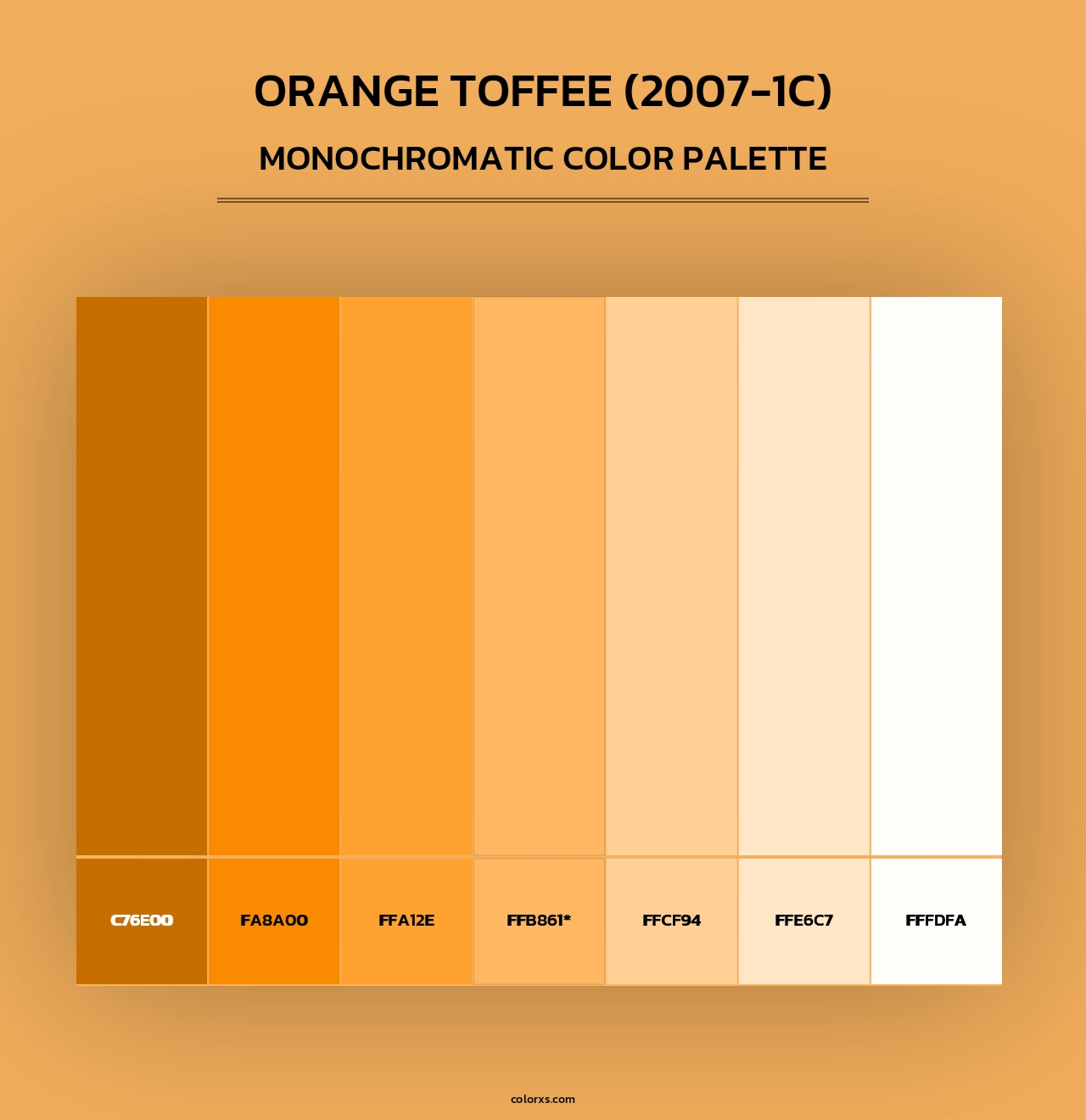 Orange Toffee (2007-1C) - Monochromatic Color Palette