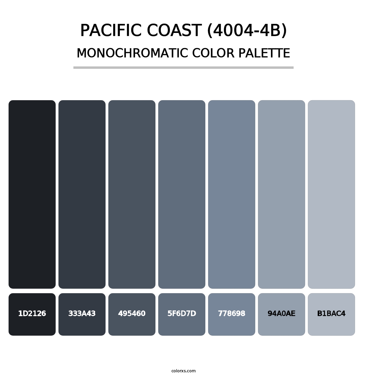 Pacific Coast (4004-4B) - Monochromatic Color Palette