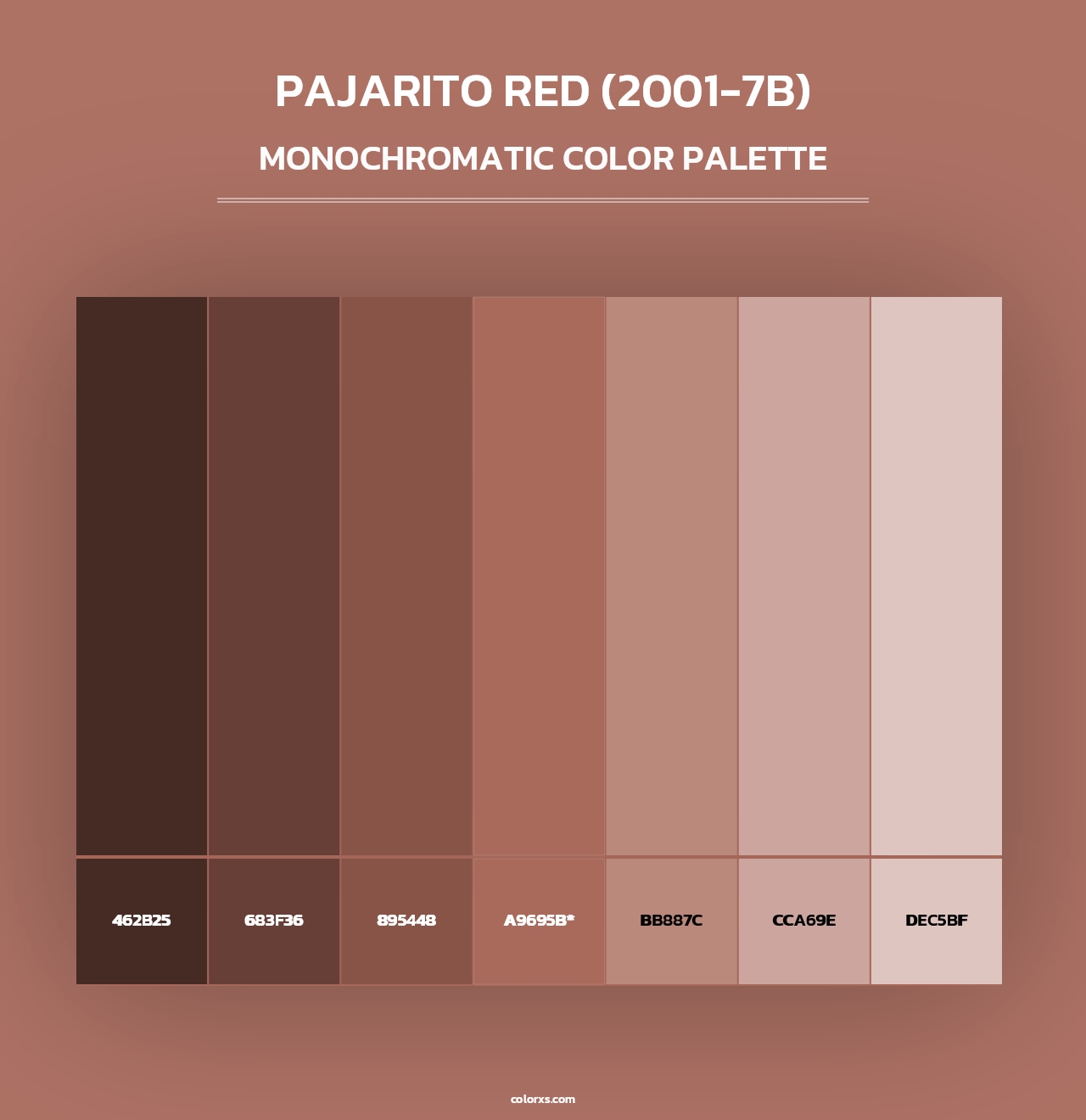 Pajarito Red (2001-7B) - Monochromatic Color Palette