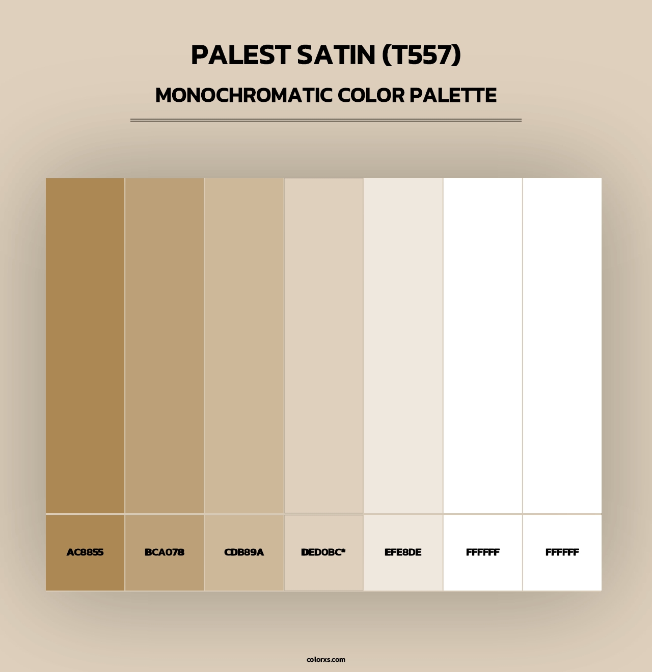 Palest Satin (T557) - Monochromatic Color Palette