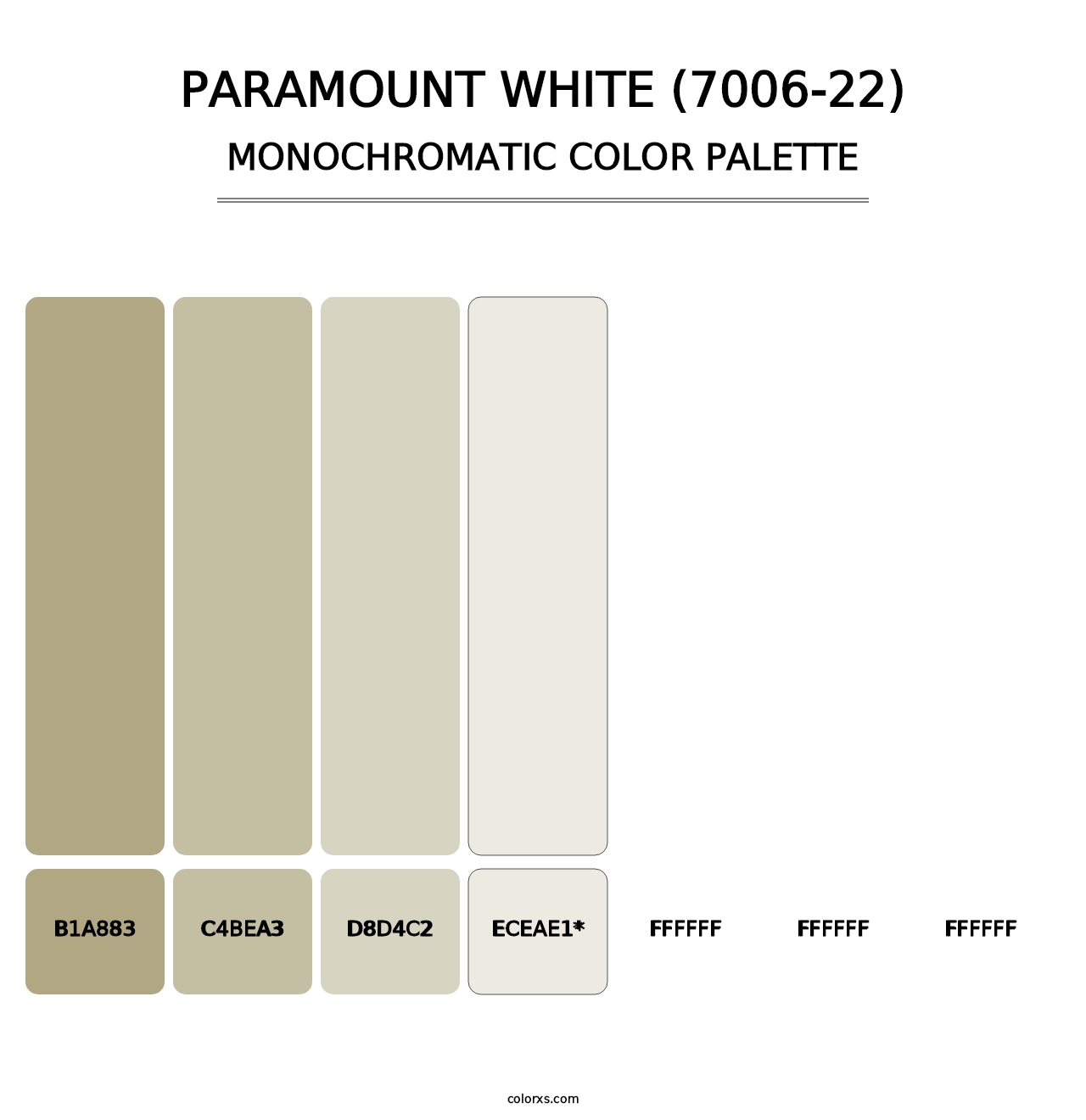 Paramount White (7006-22) - Monochromatic Color Palette