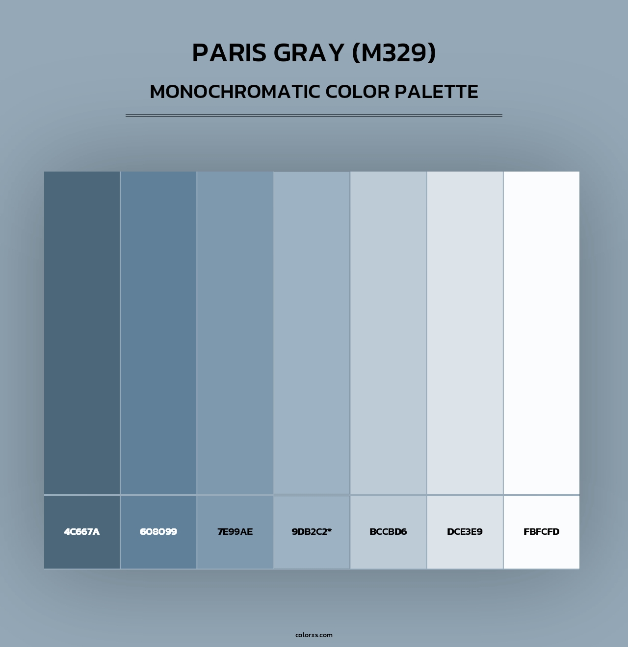 Paris Gray (M329) - Monochromatic Color Palette