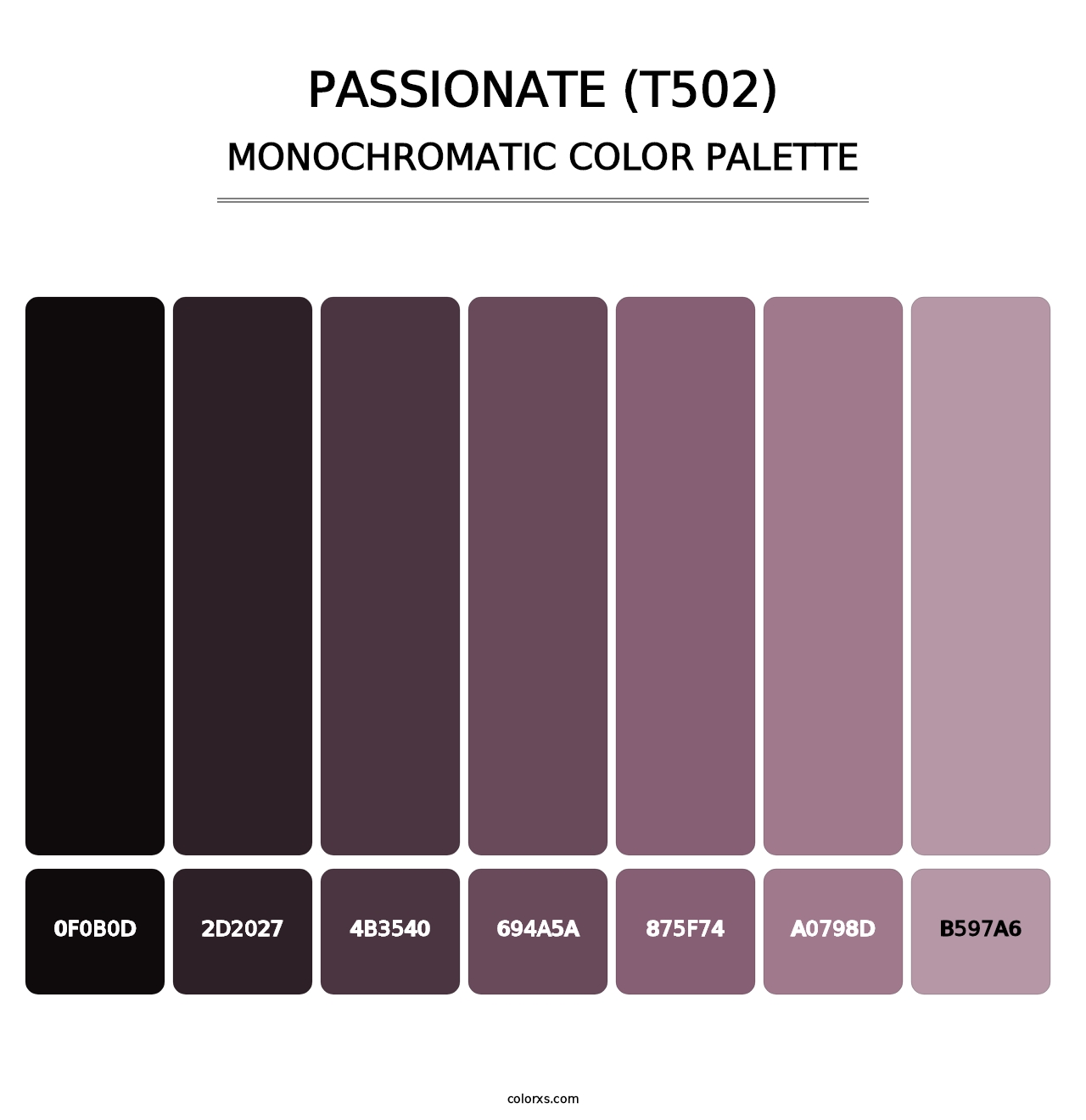 Passionate (T502) - Monochromatic Color Palette