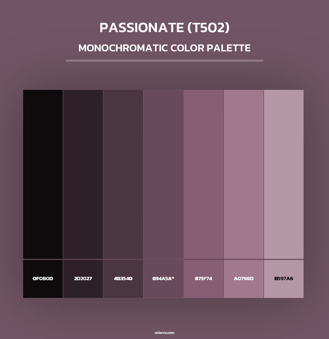 Passionate (T502) - Monochromatic Color Palette