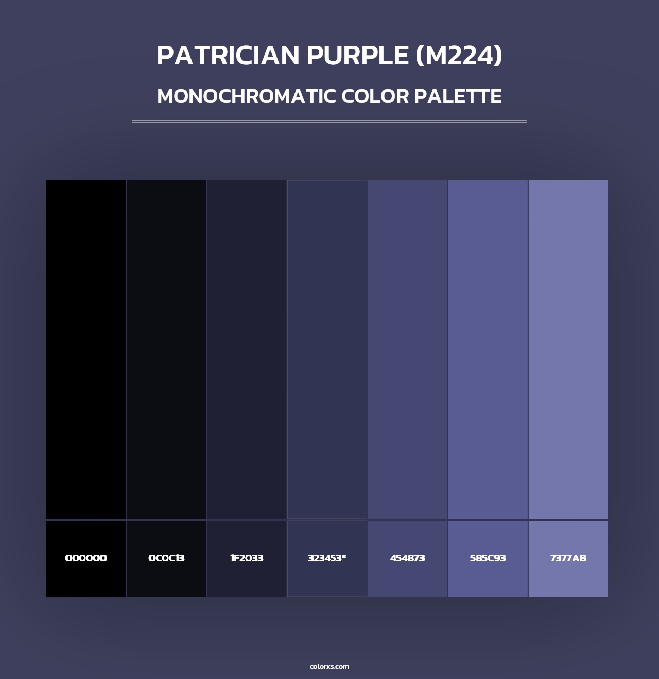 Patrician Purple (M224) - Monochromatic Color Palette