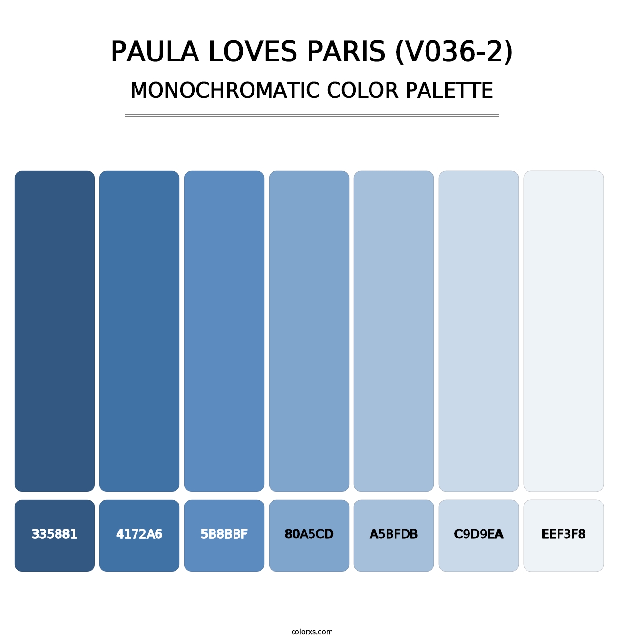 Paula Loves Paris (V036-2) - Monochromatic Color Palette