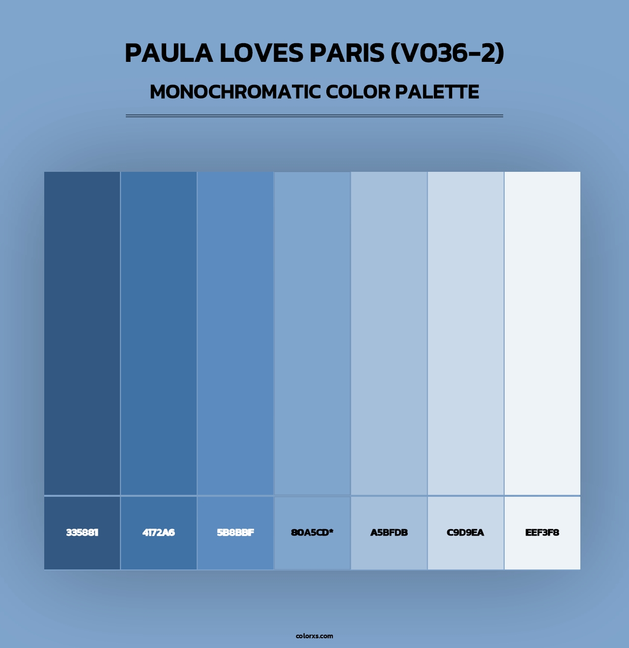 Paula Loves Paris (V036-2) - Monochromatic Color Palette