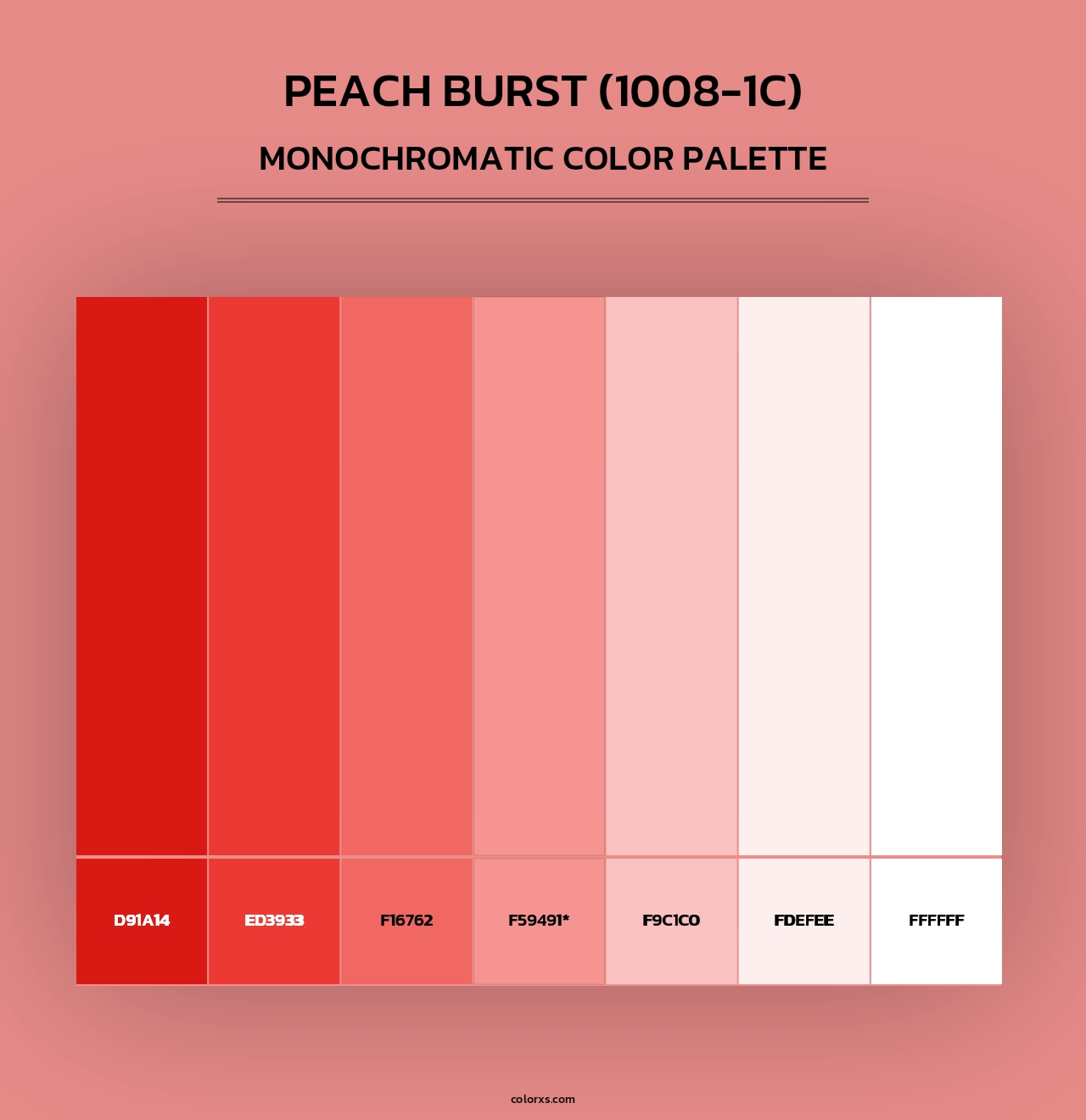 Peach Burst (1008-1C) - Monochromatic Color Palette