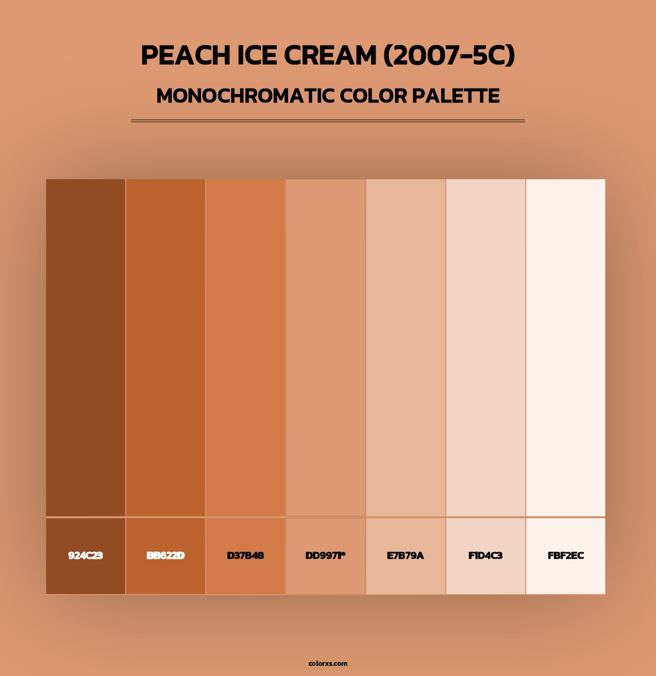 Peach Ice Cream (2007-5C) - Monochromatic Color Palette